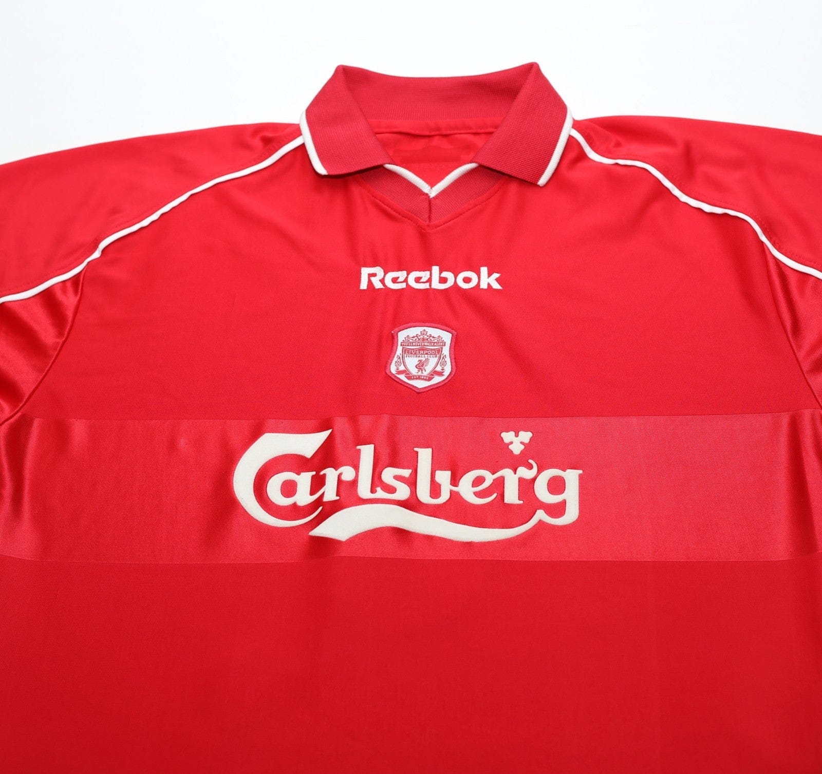 2000/02 HESKEY #8 Liverpool Vintage Reebok Home Football Shirt (M)