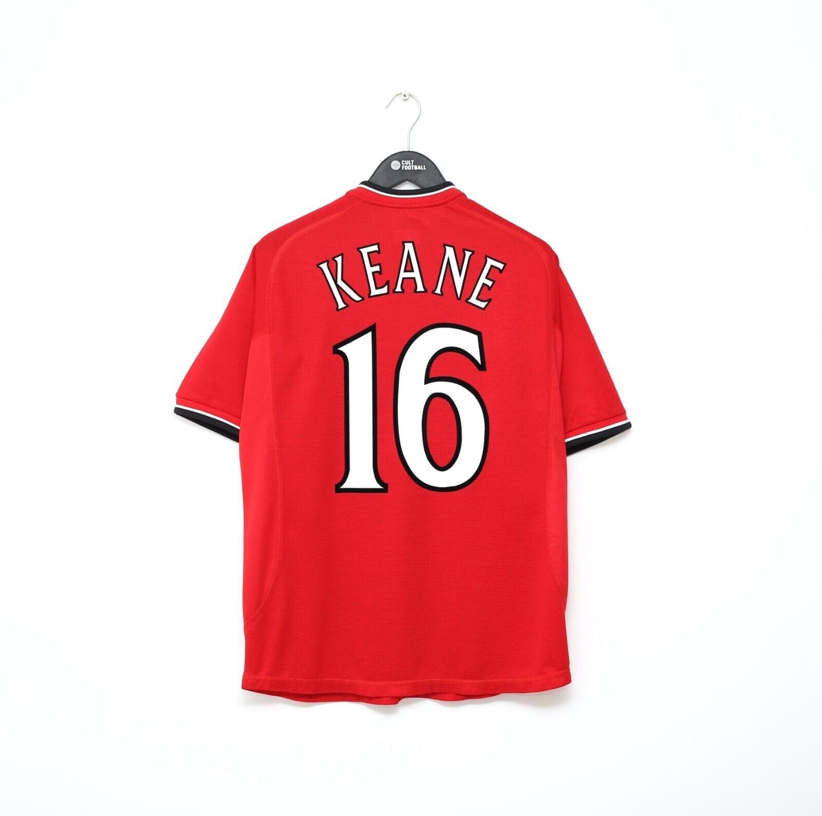 2000/02 KEANE #16 Manchester United Vintage Umbro UCL Home Football Shirt (M)