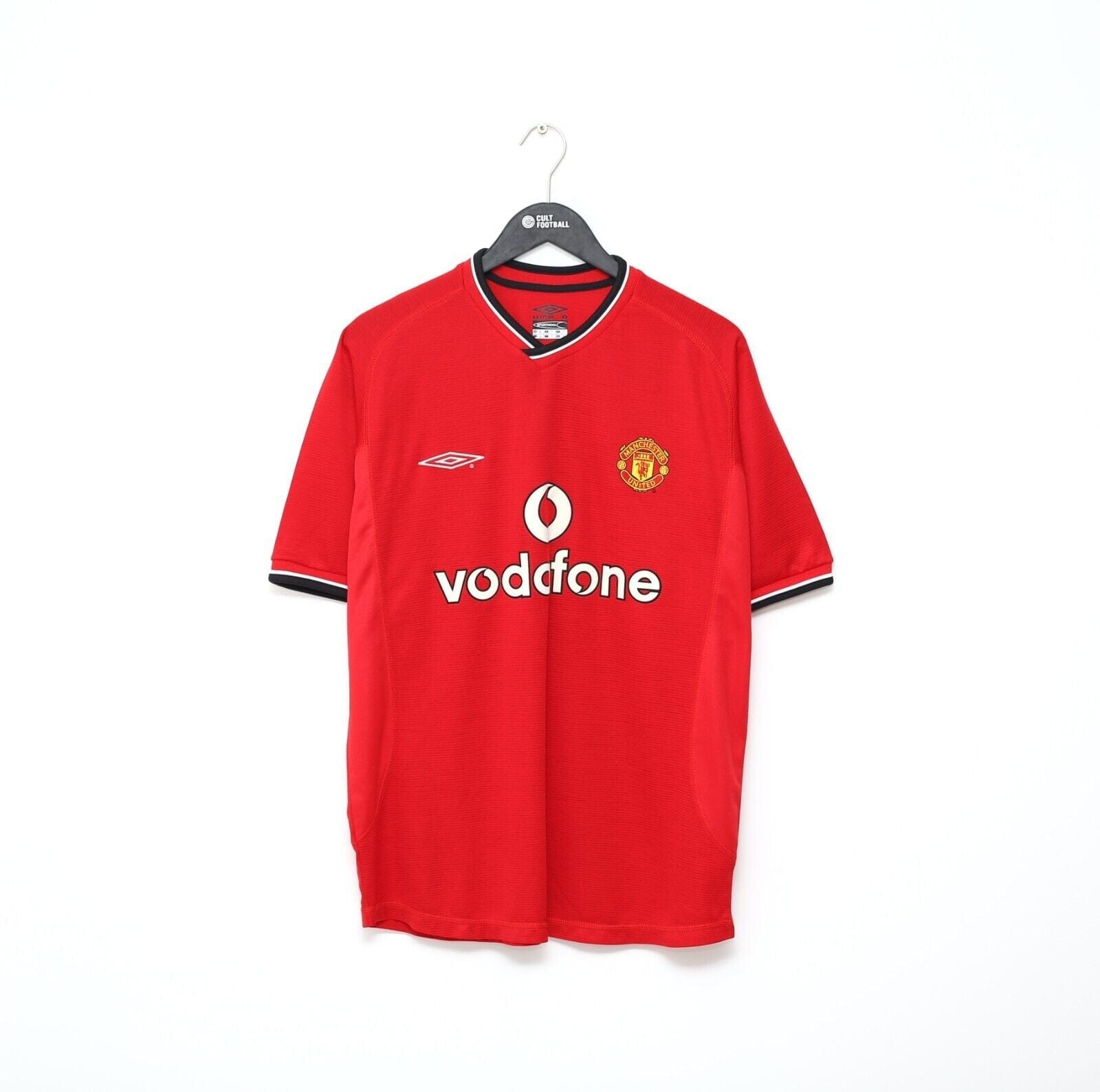 2000/02 KEANE #16 Manchester United Vintage Umbro UCL Home Football Shirt (M)