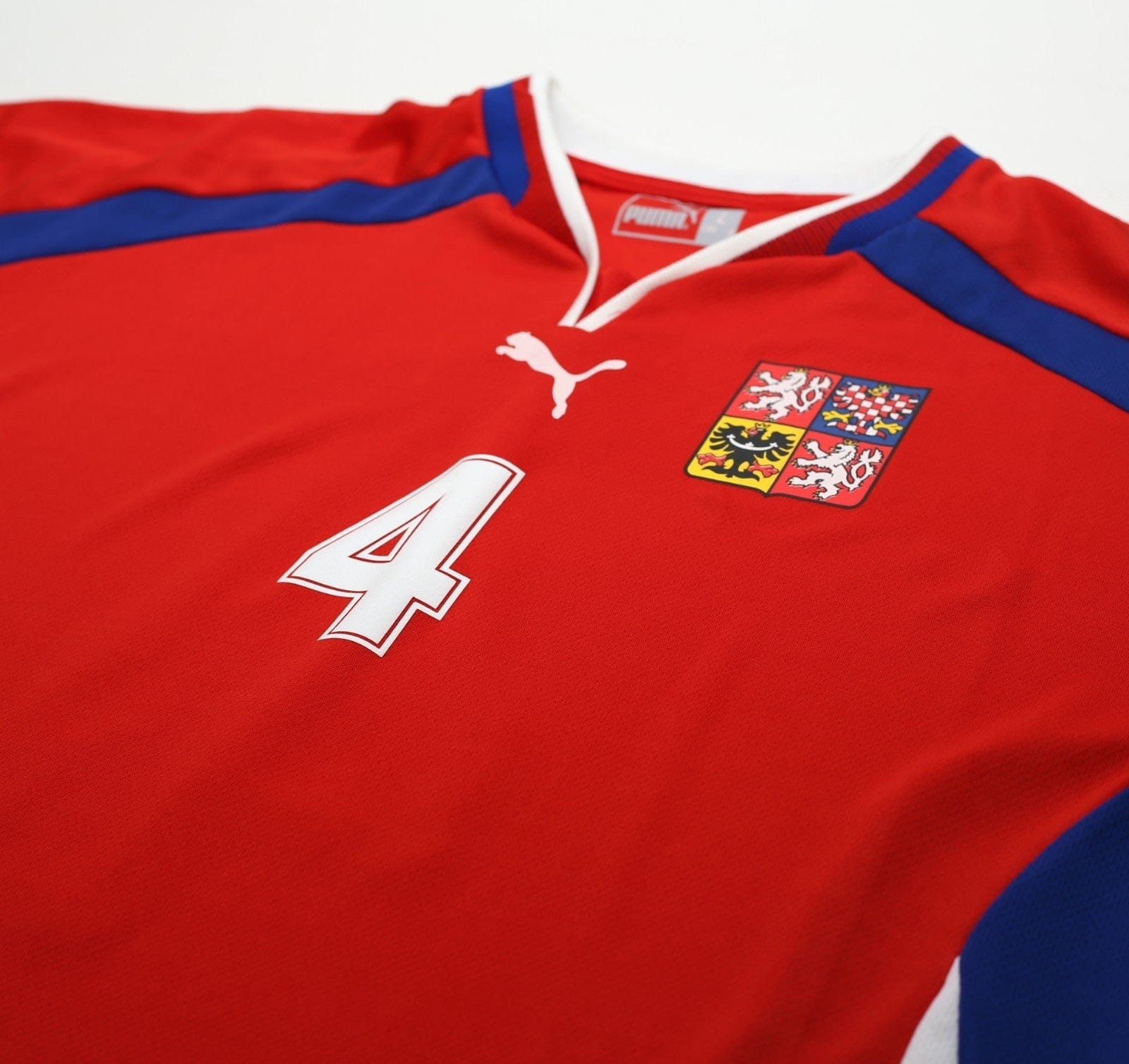 2000/02 NEDVED #4 Czech Republic Vintage PUMA Home Football Shirt (L) Euro 2000