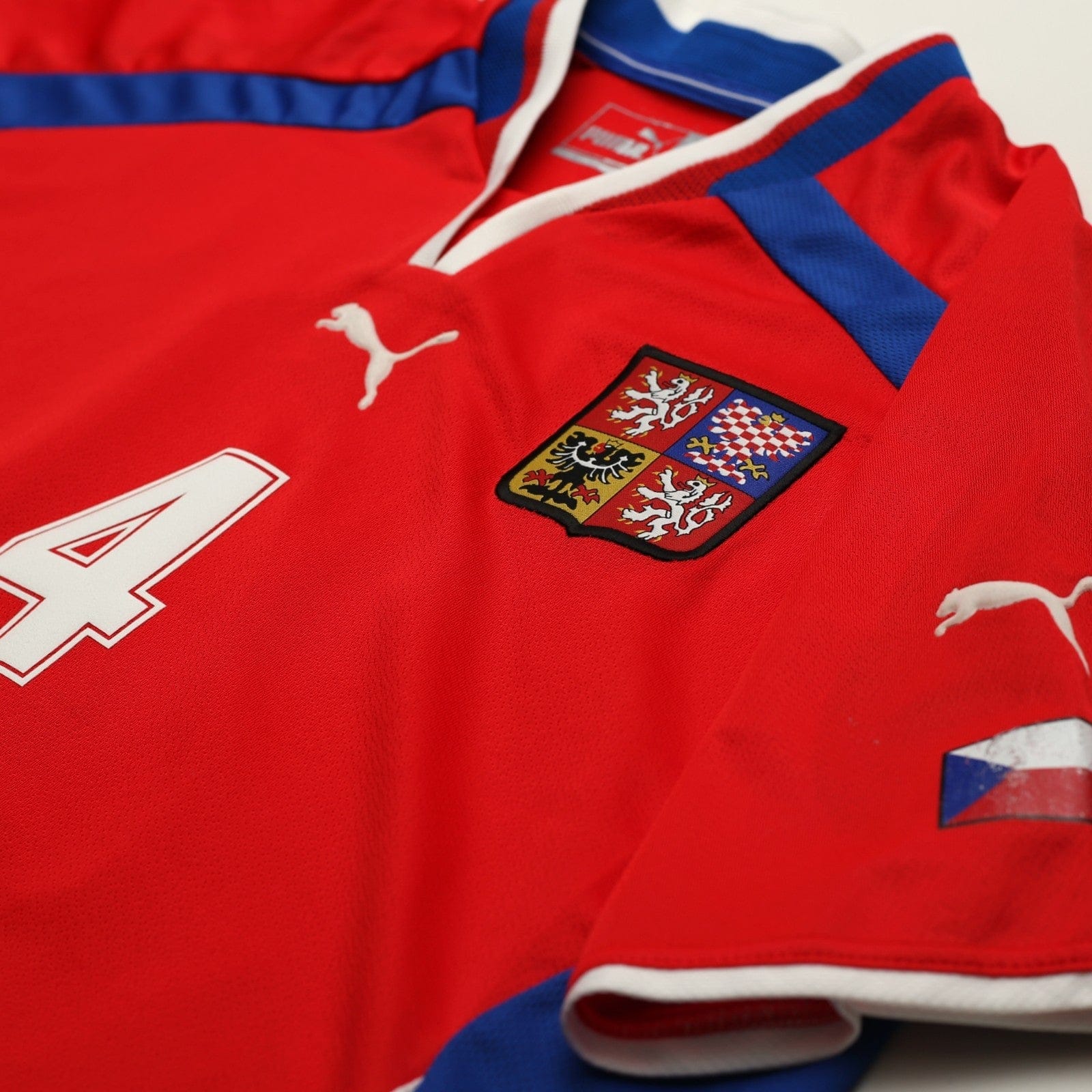 2000/02 Nedved #4 Czech Republic Vintage Puma Home Football Shirt (L) Euro 2000
