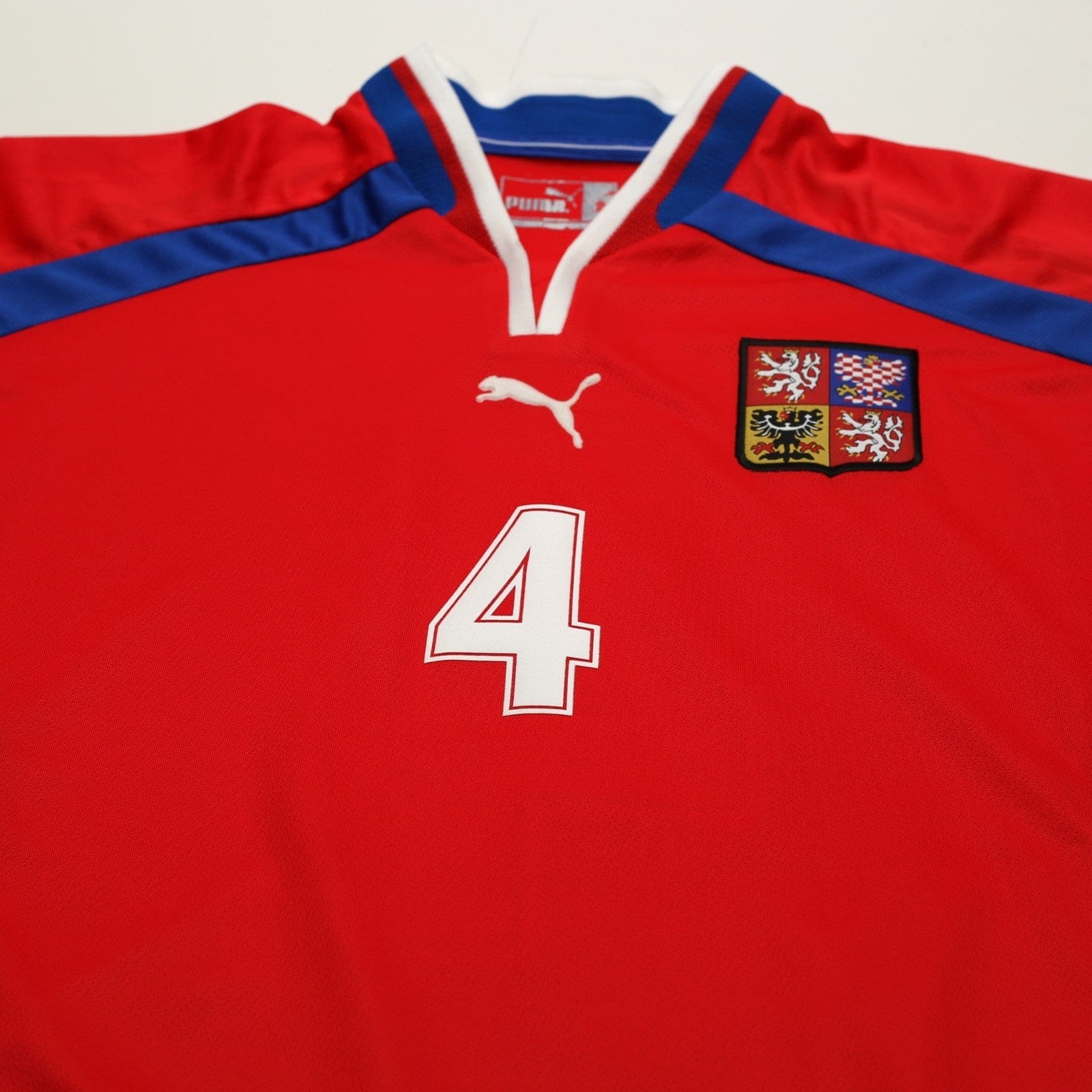 2000/02 Nedved #4 Czech Republic Vintage Puma Home Football Shirt (L) Euro 2000