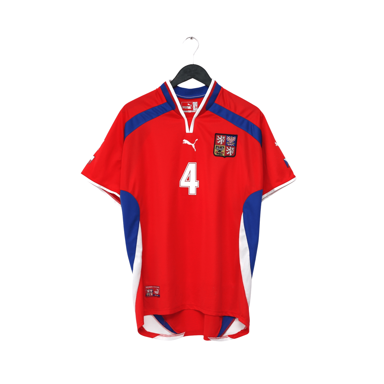 2000/02 Nedved #4 Czech Republic Vintage Puma Home Football Shirt (L) Euro 2000