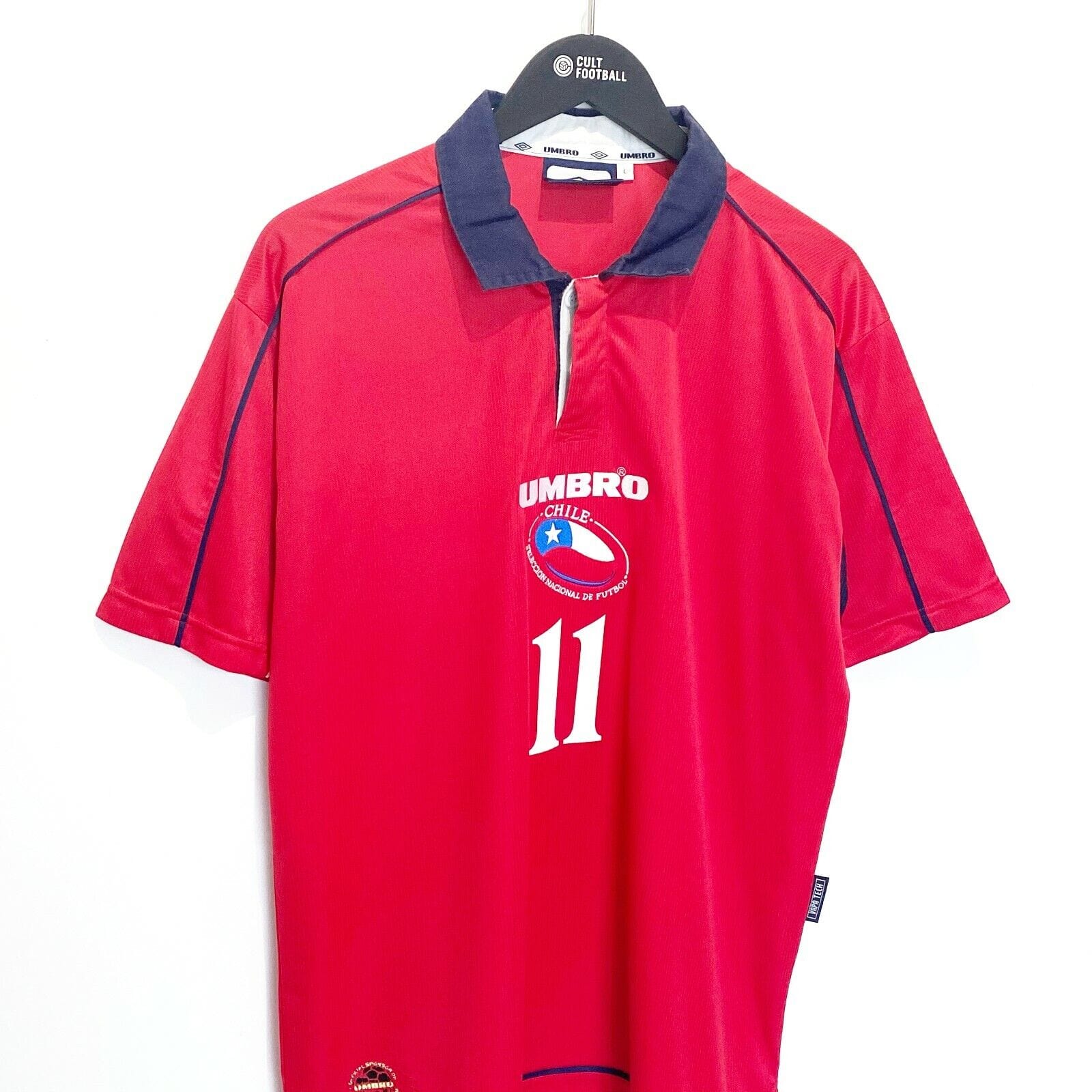 2000/02 SALAS #11 Chile Vintage Umbro Home Football Shirt (L) Lazio Juventus