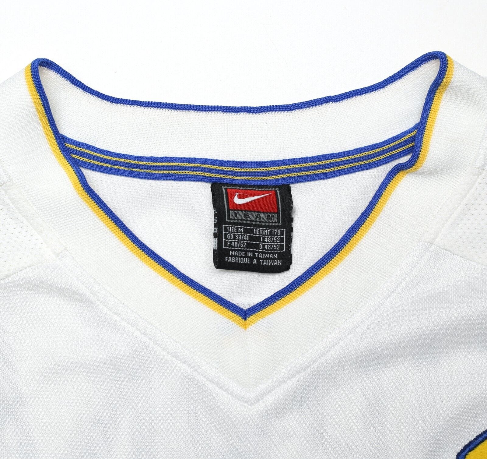 2000/02 VIDUKA #9 Leeds United Vintage Nike Home UCL Football Shirt Jersey (M)