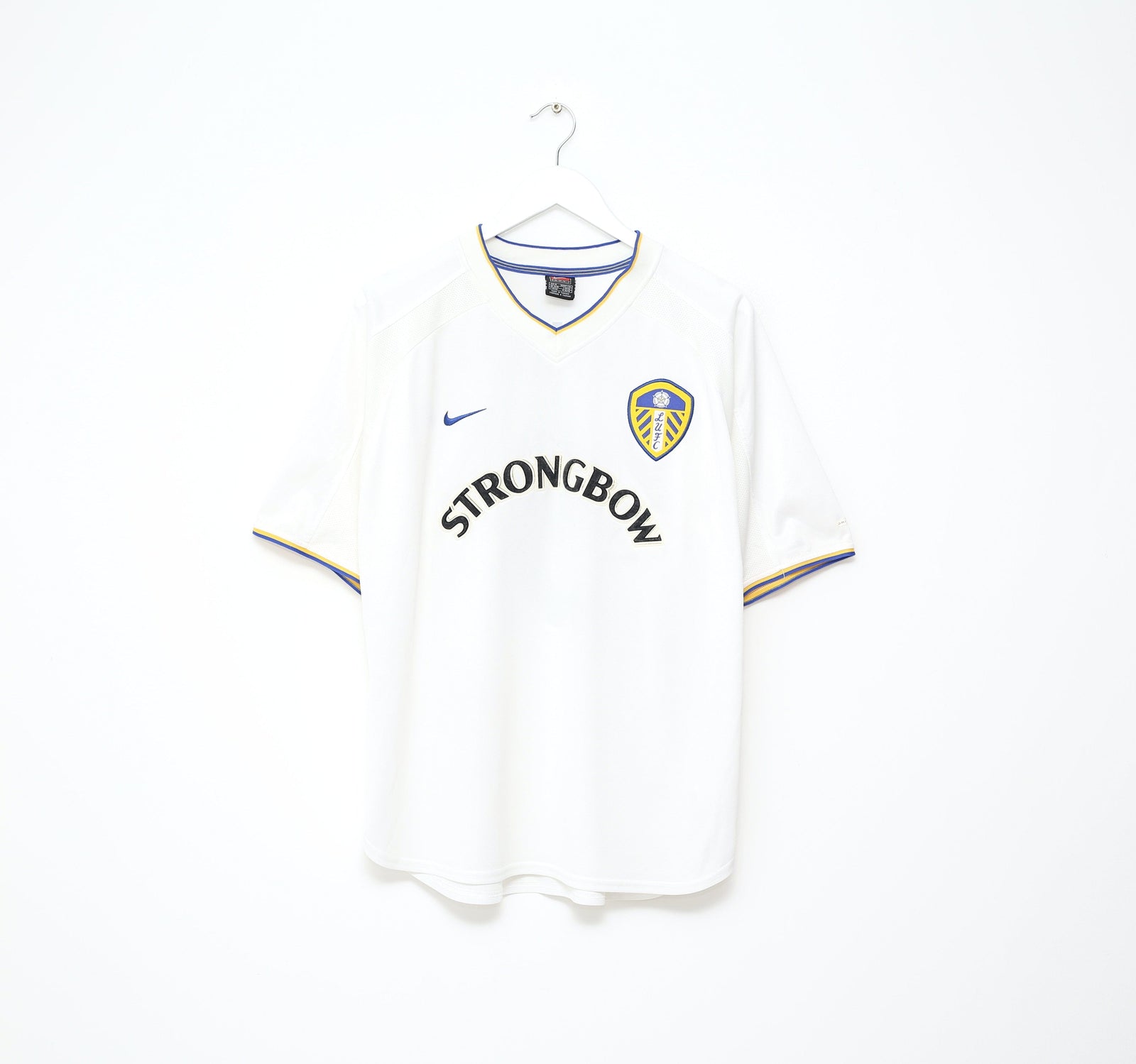2000/02 VIDUKA #9 Leeds United Vintage Nike Home UCL Football Shirt Jersey (M)