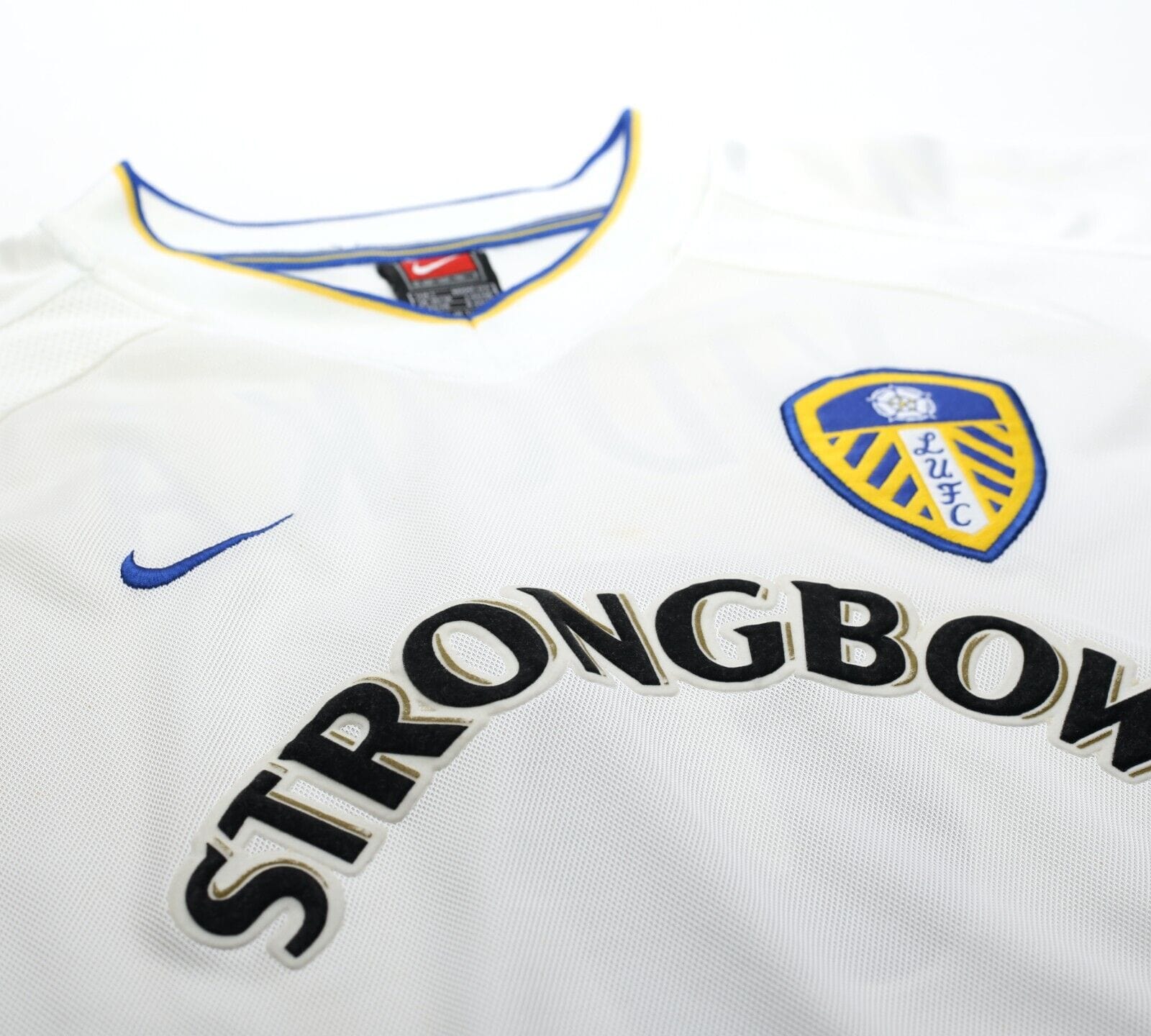 2000/02 VIDUKA #9 Leeds United Vintage Nike Home UCL Football Shirt Jersey (S/M)