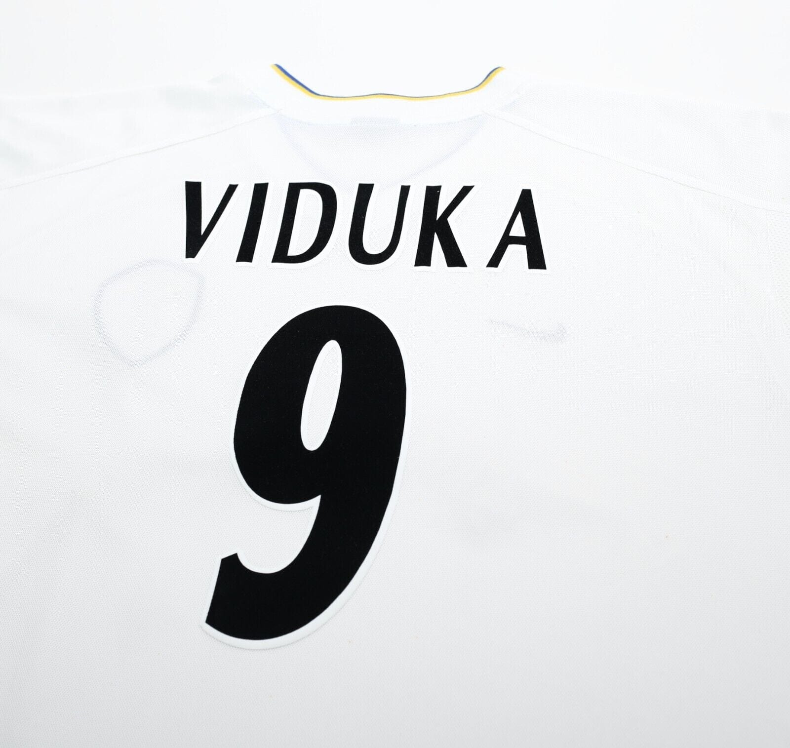 2000/02 VIDUKA #9 Leeds United Vintage Nike Home UCL Football Shirt Jersey (XL)