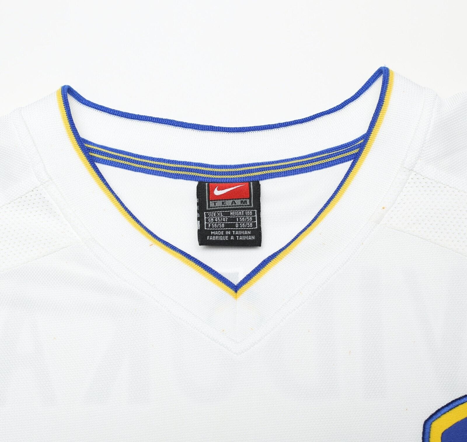 2000/02 VIDUKA #9 Leeds United Vintage Nike Home UCL Football Shirt Jersey (XL)