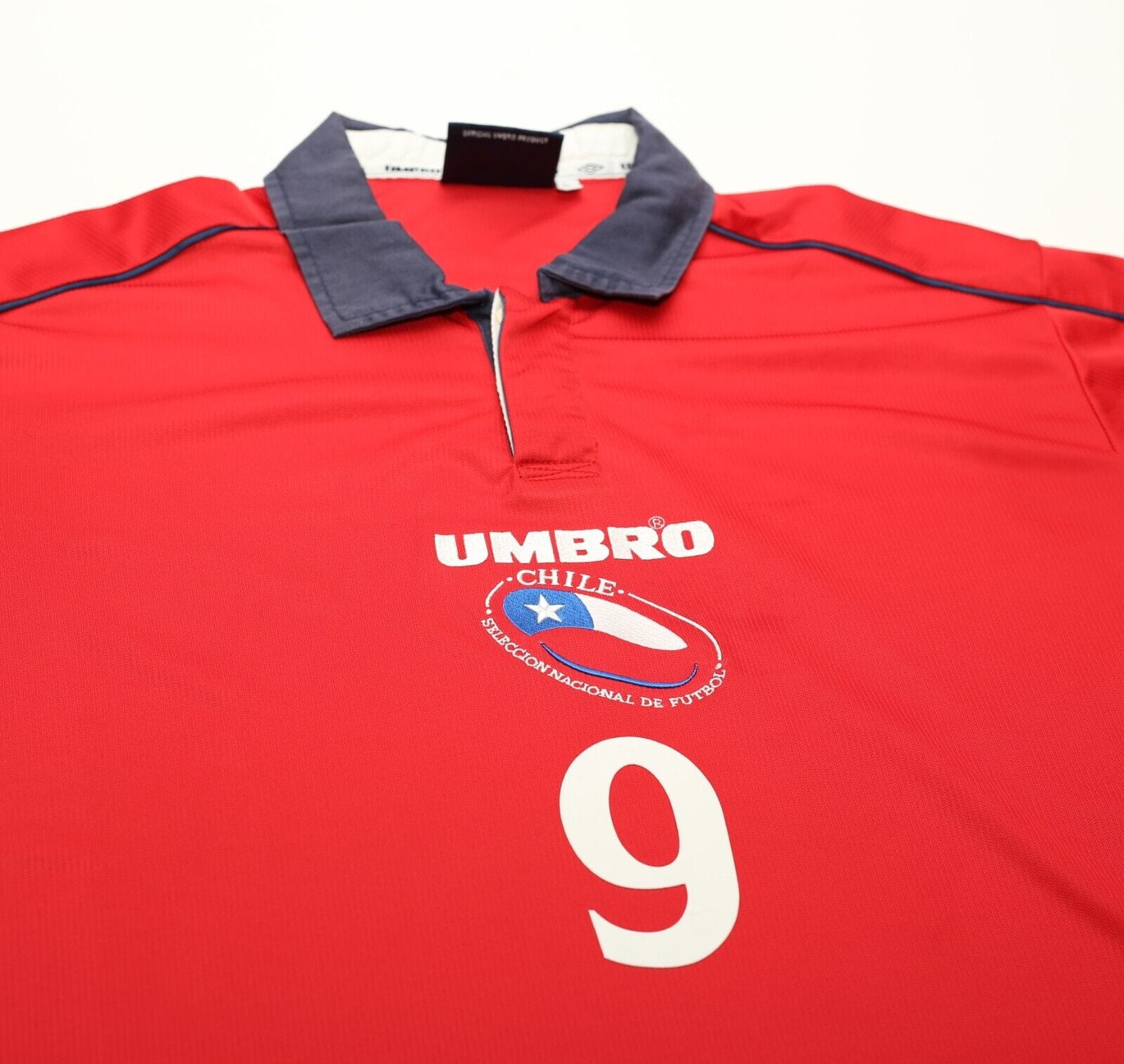 2000/02 ZAMORANO #9 Chile Vintage Umbro Home Football Shirt (L) Inter