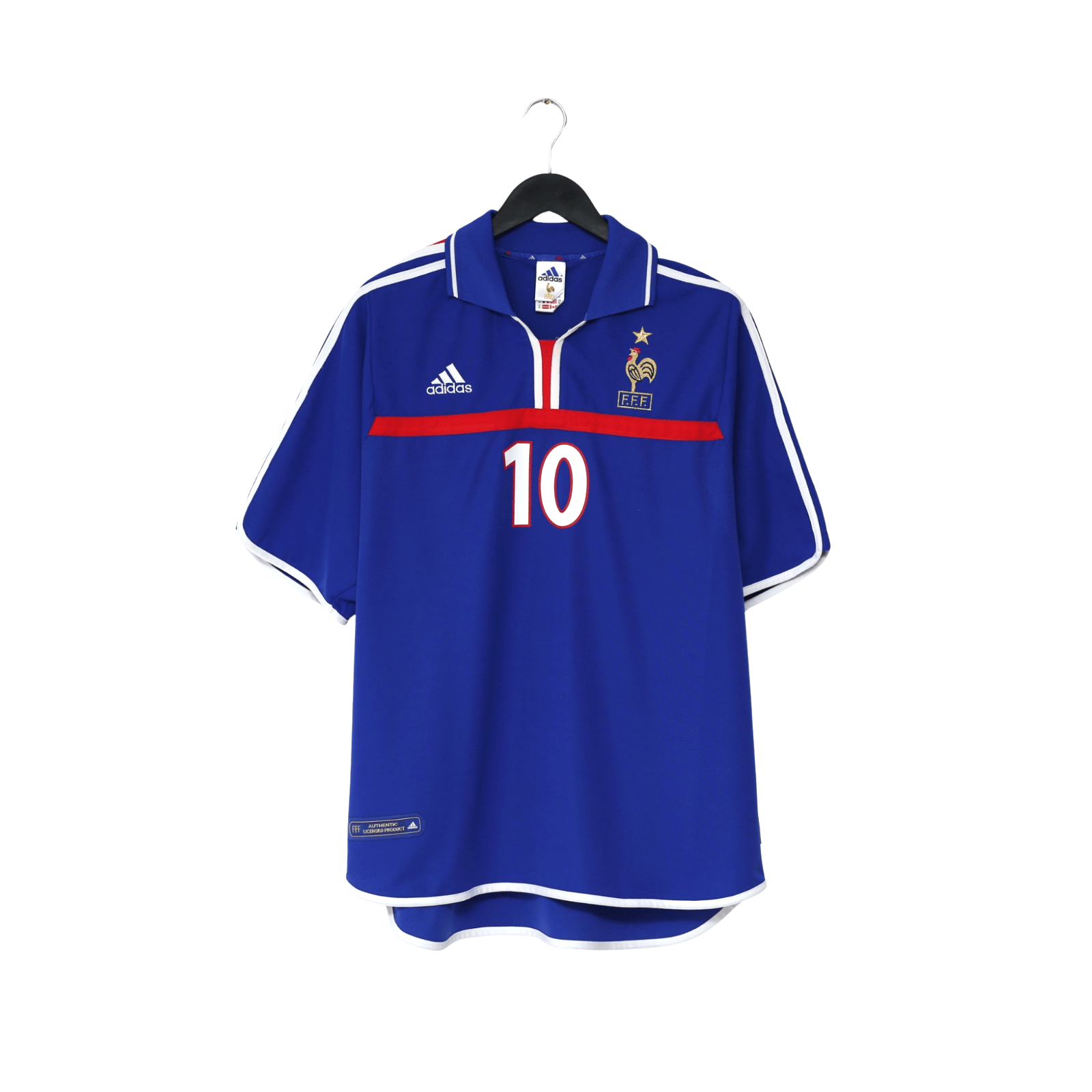 2000/02 Zidane #10 France Vintage adidas Home Football Shirt (L) Euro 2000
