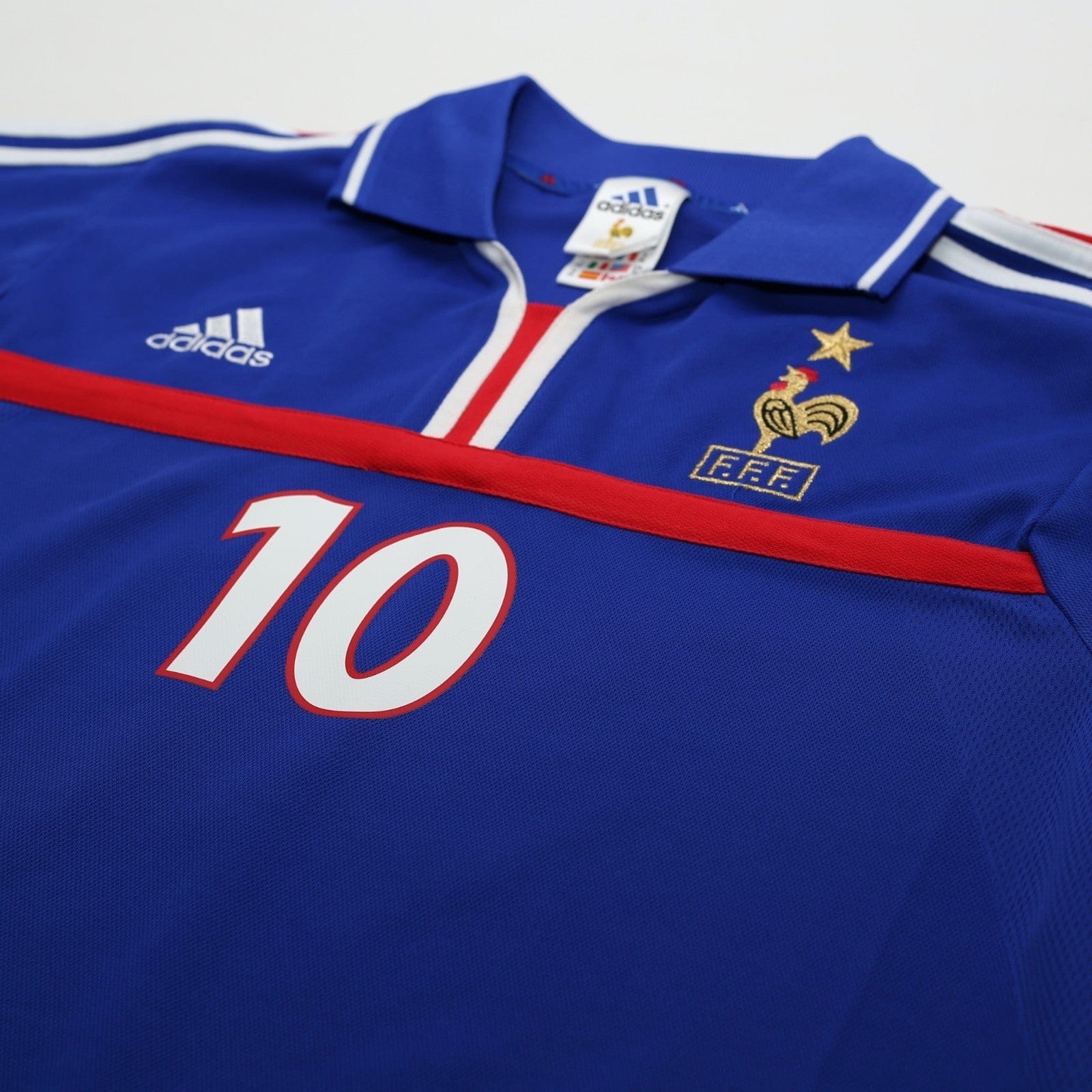 2000/02 Zidane #10 France Vintage adidas Home Football Shirt (L) Euro 2000