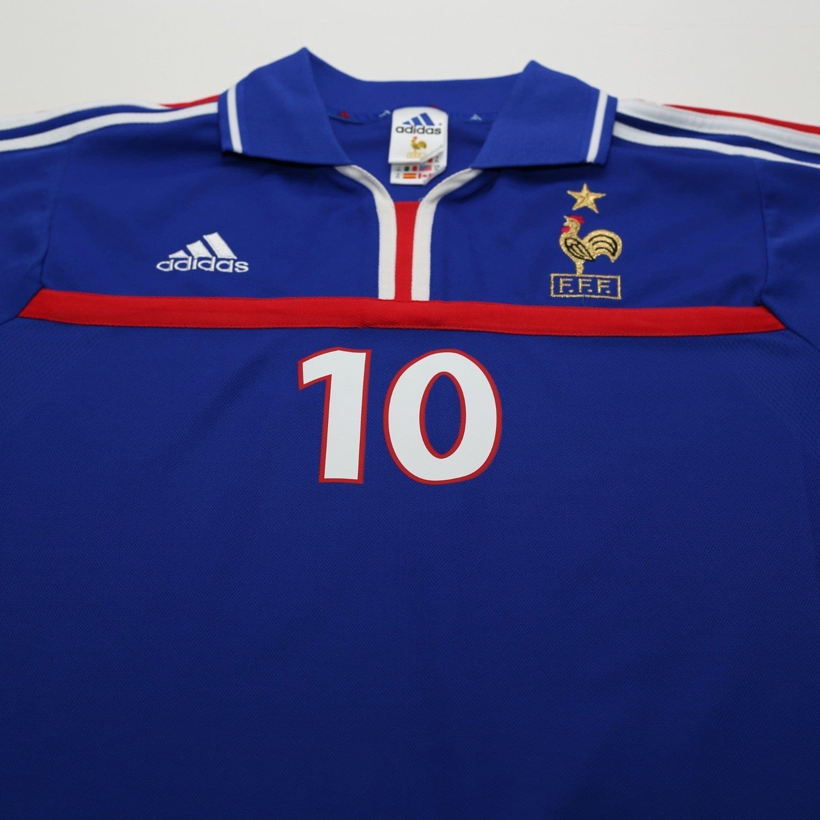 2000/02 Zidane #10 France Vintage adidas Home Football Shirt (L) Euro 2000