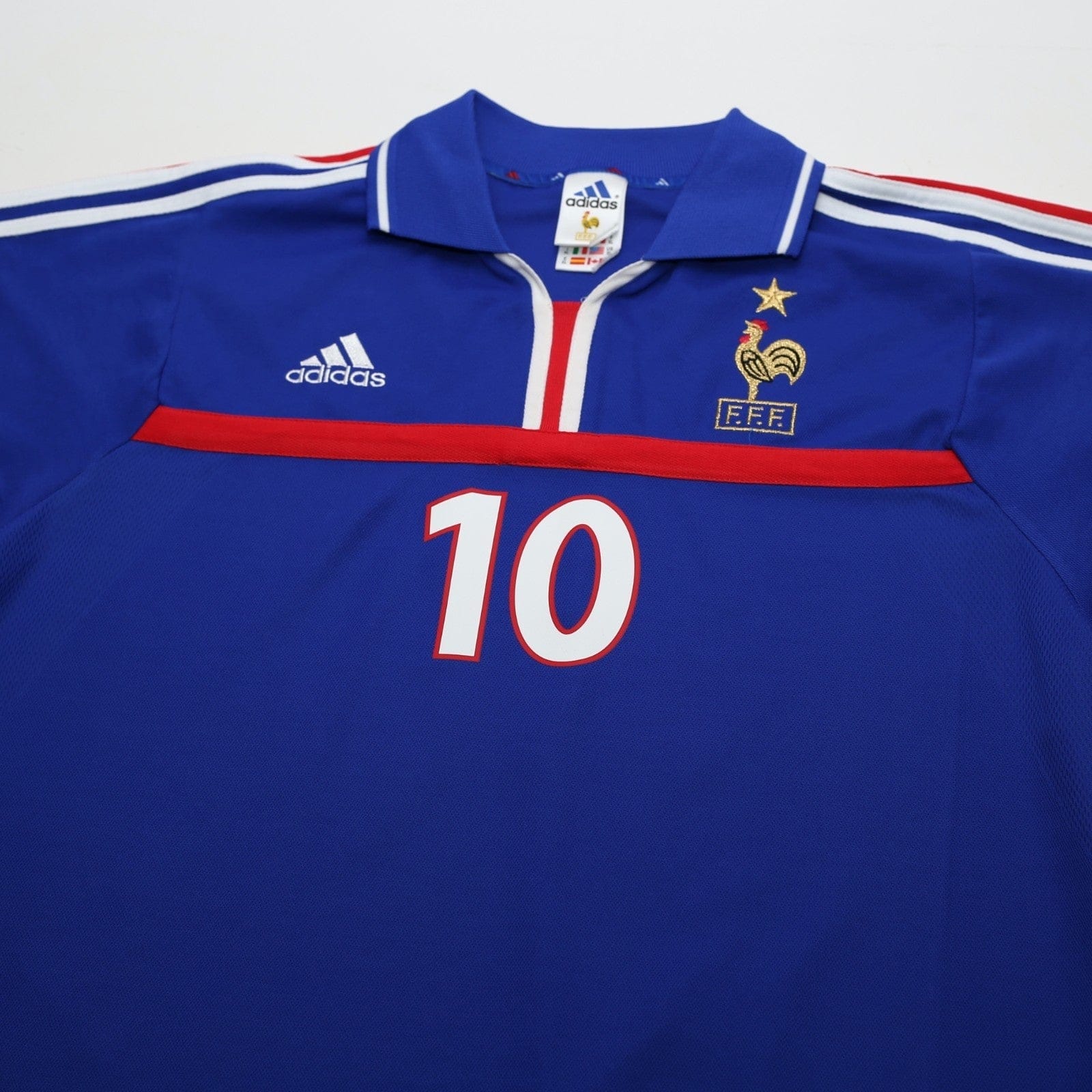 2000/02 Zidane #10 France Vintage adidas Home Football Shirt (L) Euro 2000