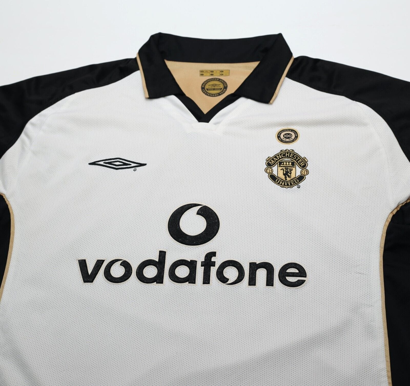 2001/02 BECKHAM #7 Manchester United Umbro Centenary Away Football Shirt (L)