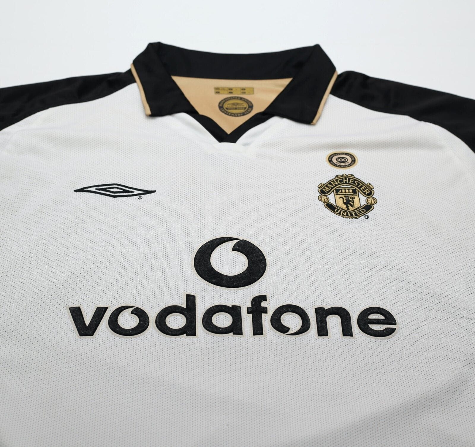 2001/02 BECKHAM #7 Manchester United Umbro Centenary Away Football Shirt (L)