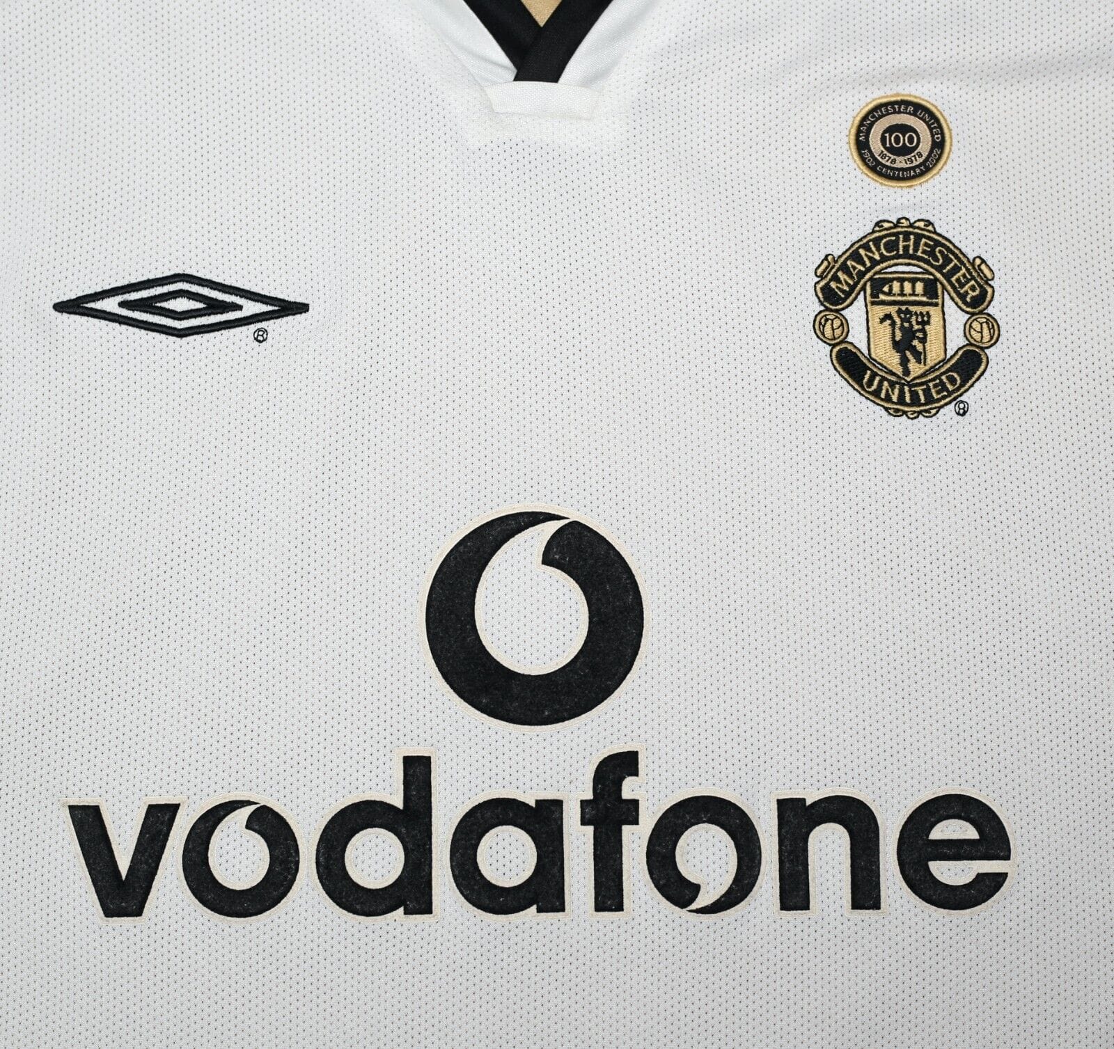 2001/02 BECKHAM #7 Manchester United Umbro Centenary Away Football Shirt (L)