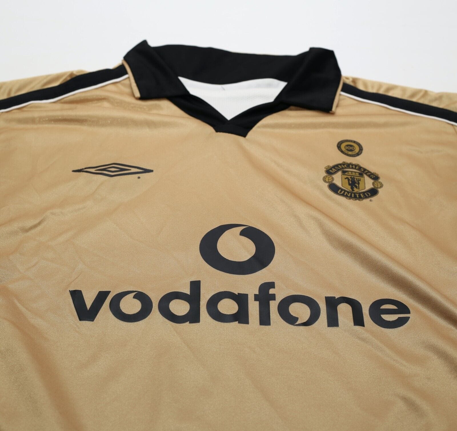 2001/02 BECKHAM #7 Manchester United Umbro Centenary Away Football Shirt (L)