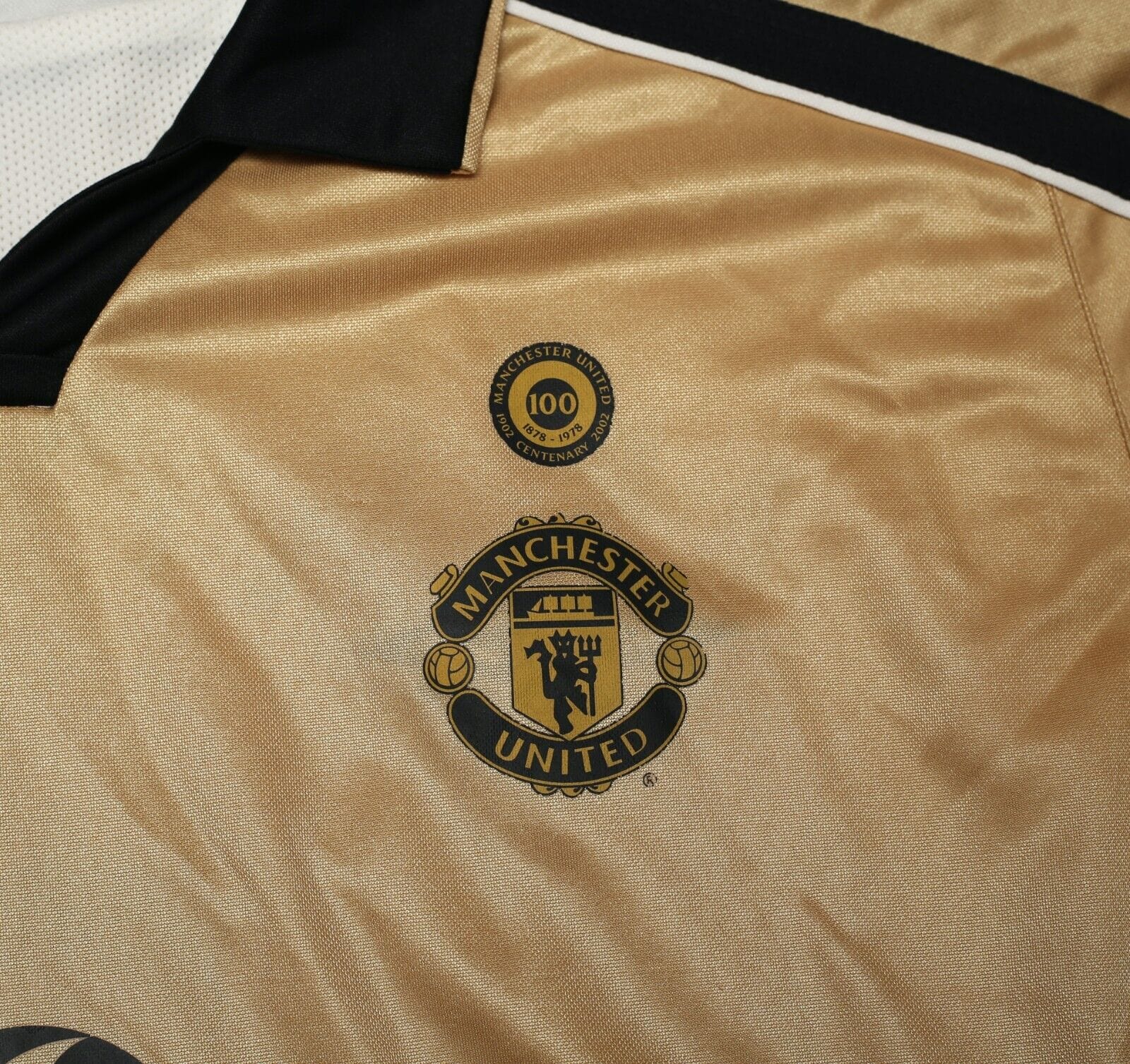 2001/02 BECKHAM #7 Manchester United Umbro Centenary Away Football Shirt (L)