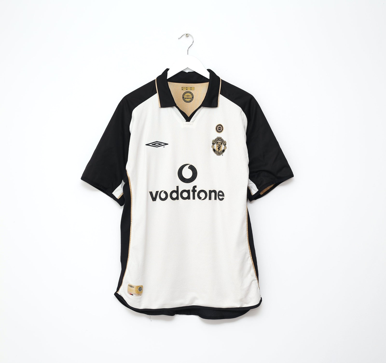 2001/02 BECKHAM #7 Manchester United Umbro Centenary Away Football Shirt (L)