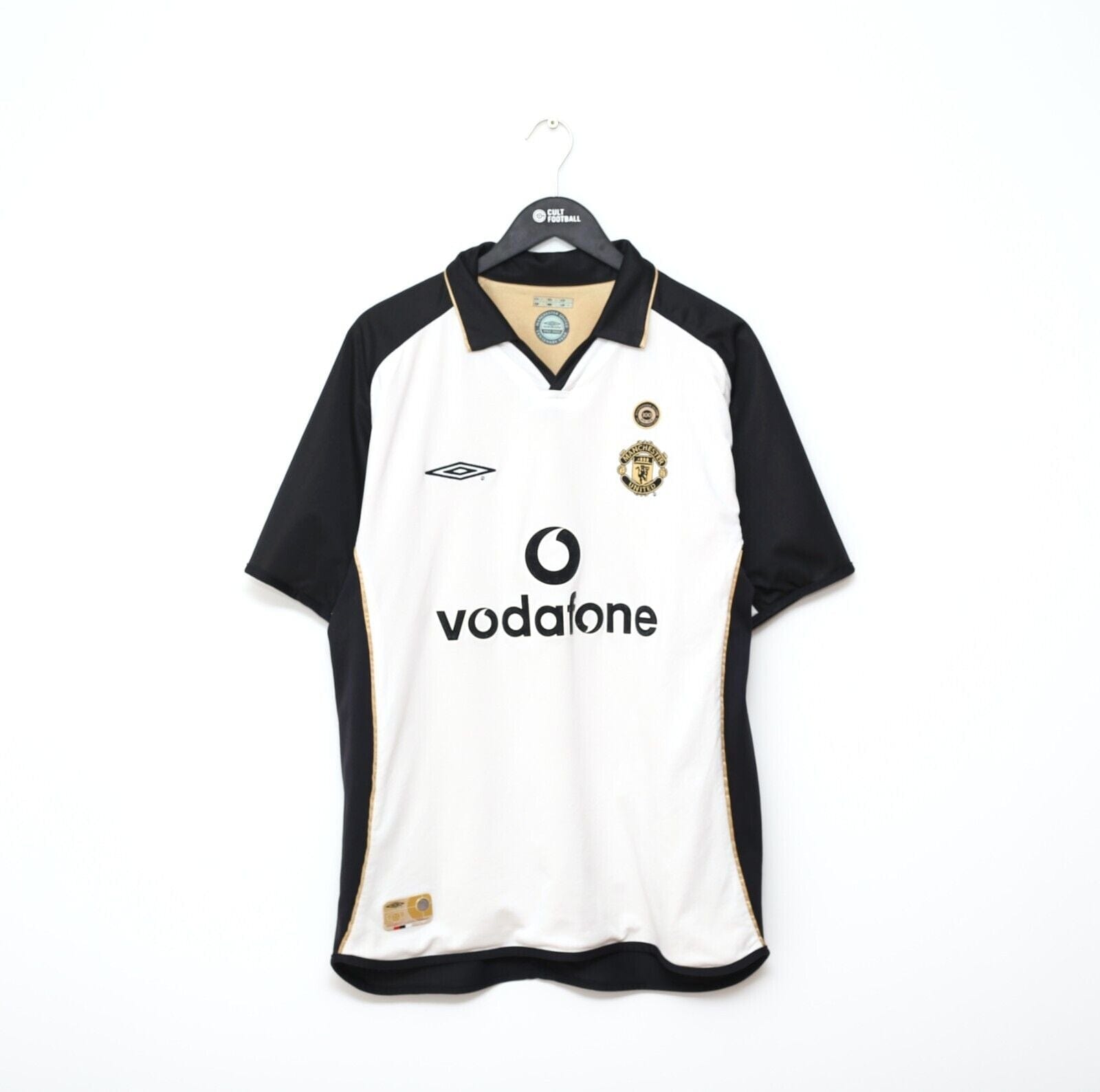 2001/02 BECKHAM #7 Manchester United Vintage Umbro Centenary Football Shirt (L)