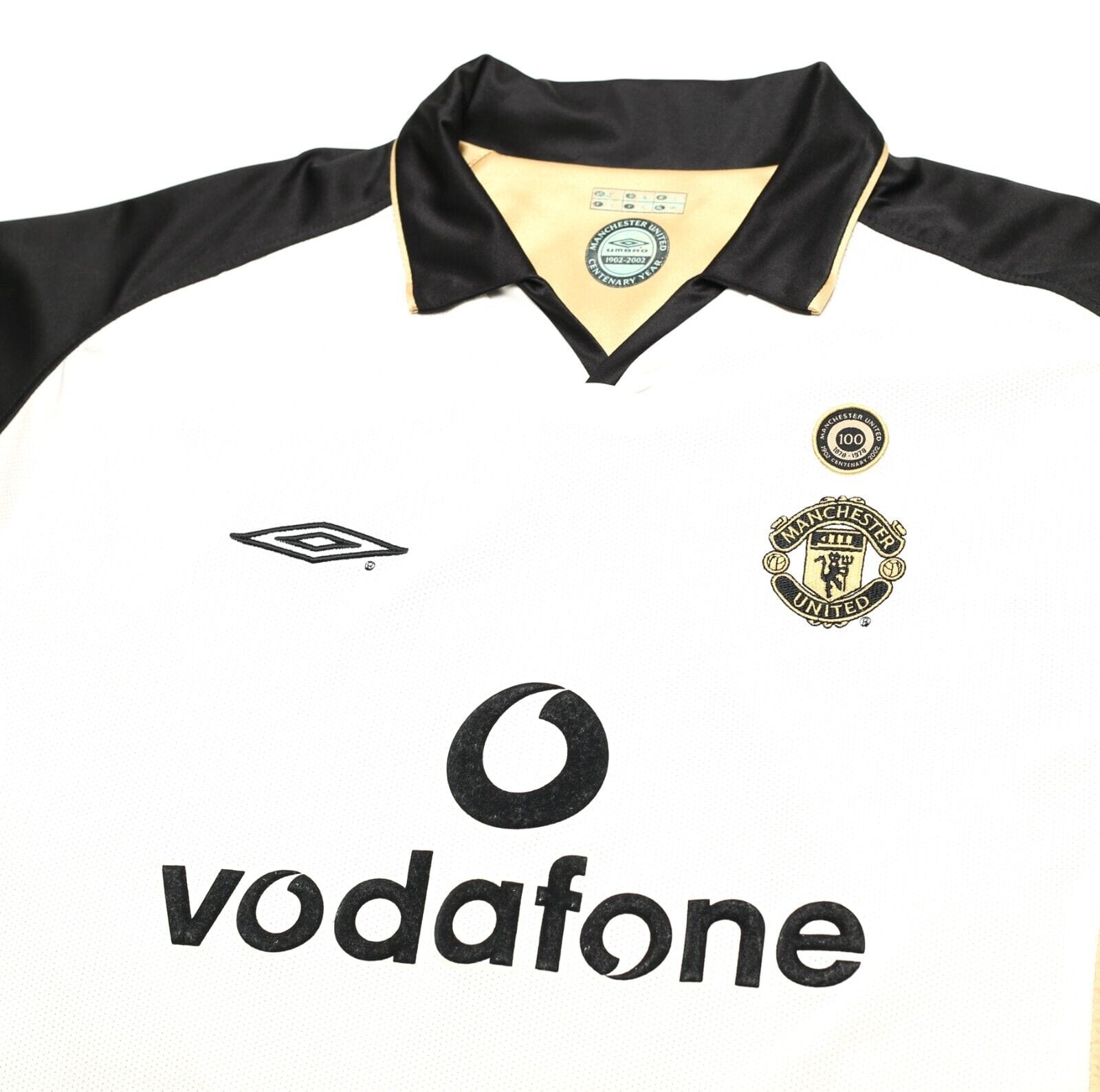 2001/02 BECKHAM #7 Manchester United Vintage Umbro Centenary Football Shirt (L)