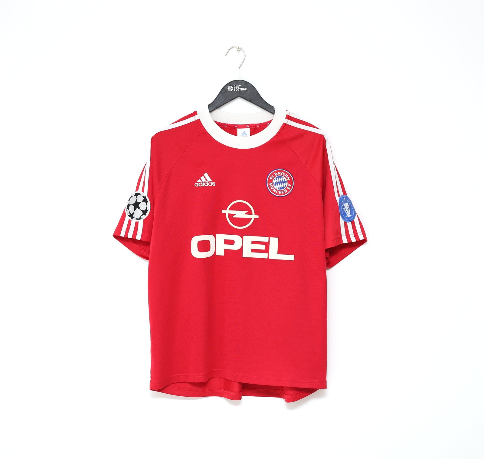 2001/02 EFFENBERG #11 Bayern Munich Vintage adidas UCL Football Shirt (L)