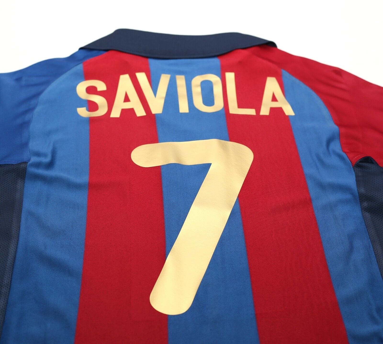 2001/02 SAVIOLA #7 Barcelona Vintage Nike Home Football Shirt (S)