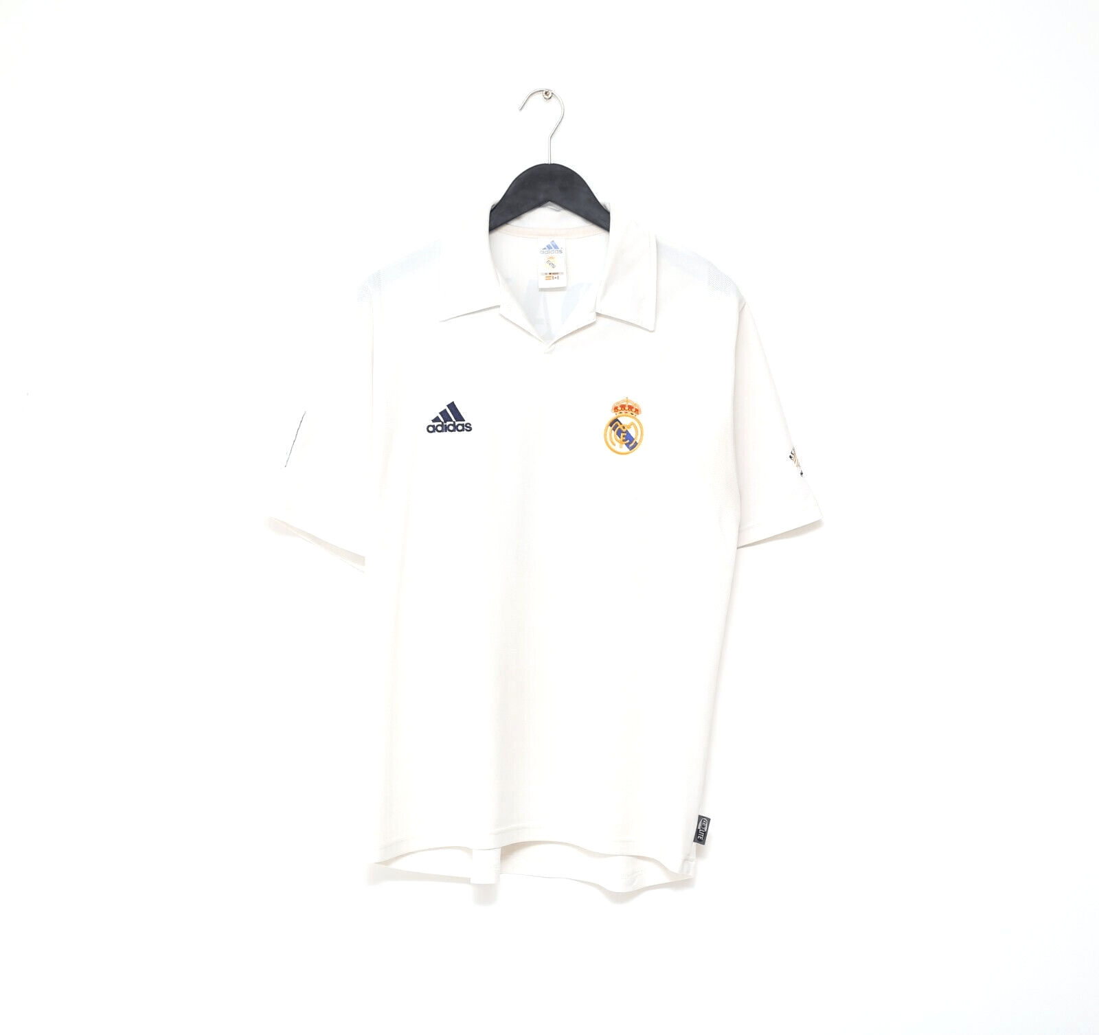 2001/02 ZIDANE #5 Real Madrid Vintage adidas centenary Home Football Shirt (M)