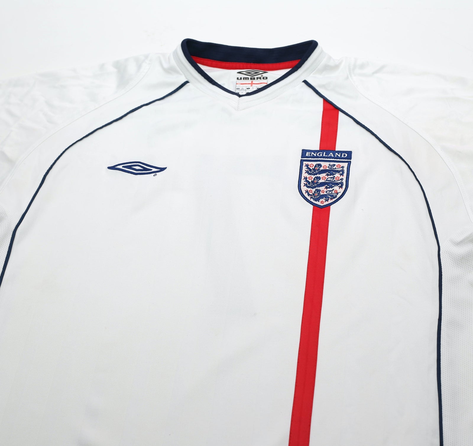 2001/03 BECKHAM #7 England Vintage Umbro Home Football Shirt (XL) 2002 WC