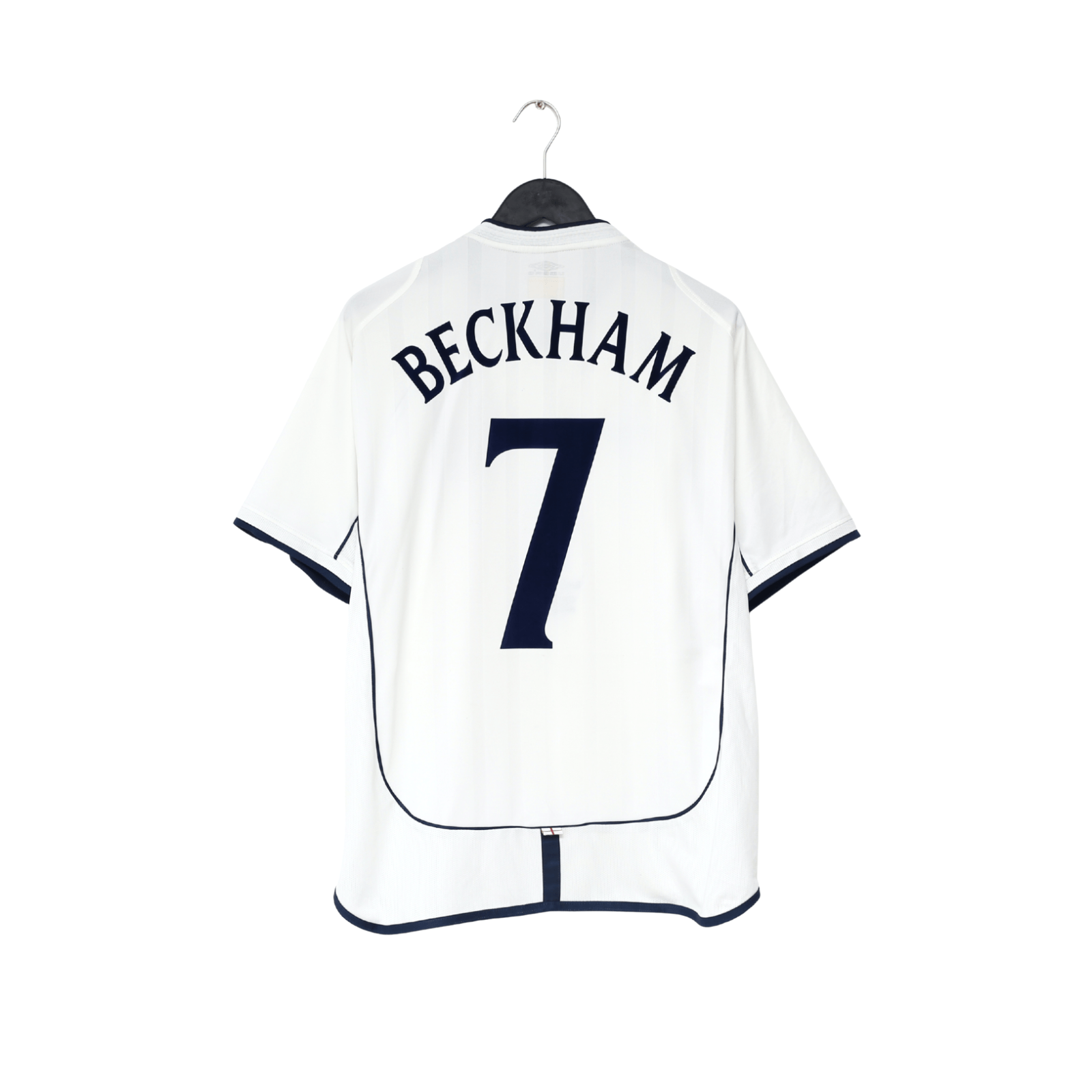 2001/03 BECKHAM #7 England Vintage Umbro Home Greece Football Shirt (L) WC 2002
