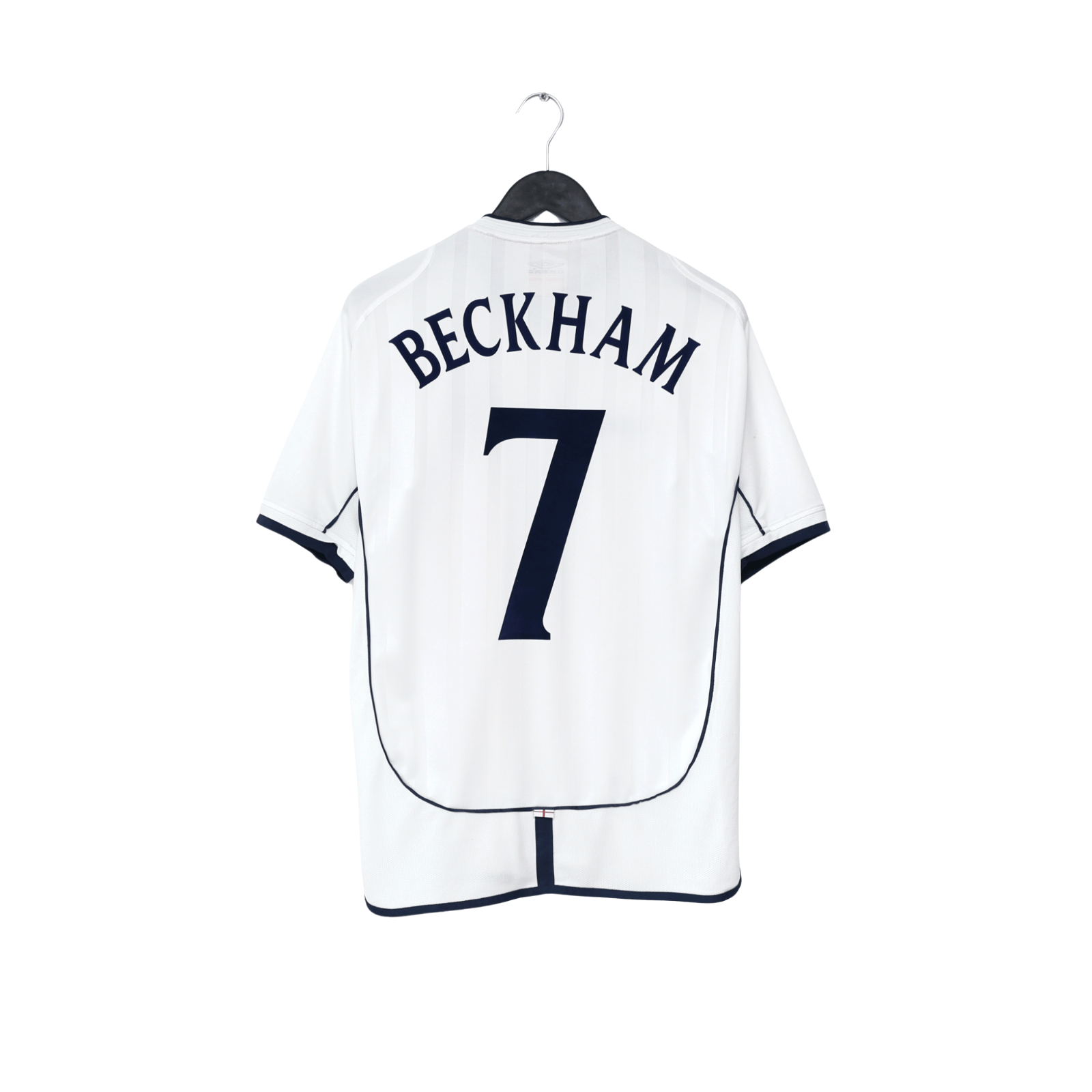 2001/03 Beckham #7 England Vintage Umbro Home Greece Football Shirt (M)