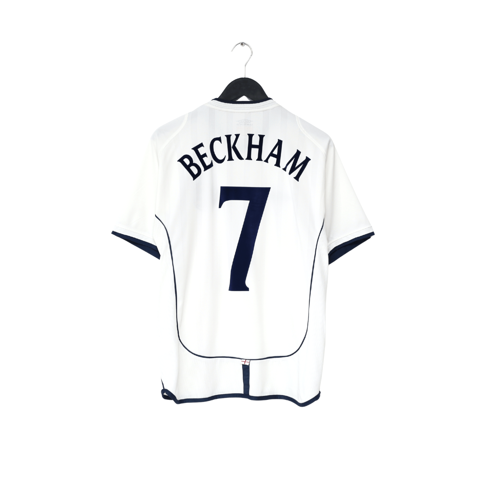 2001/03 BECKHAM #7 England Vintage Umbro Home Greece Football Shirt (M) WC 2002