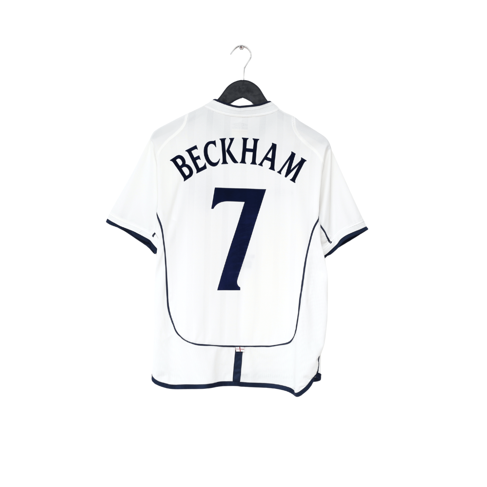 2001/03 BECKHAM #7 England Vintage Umbro Home Greece Football Shirt (S) WC 2002