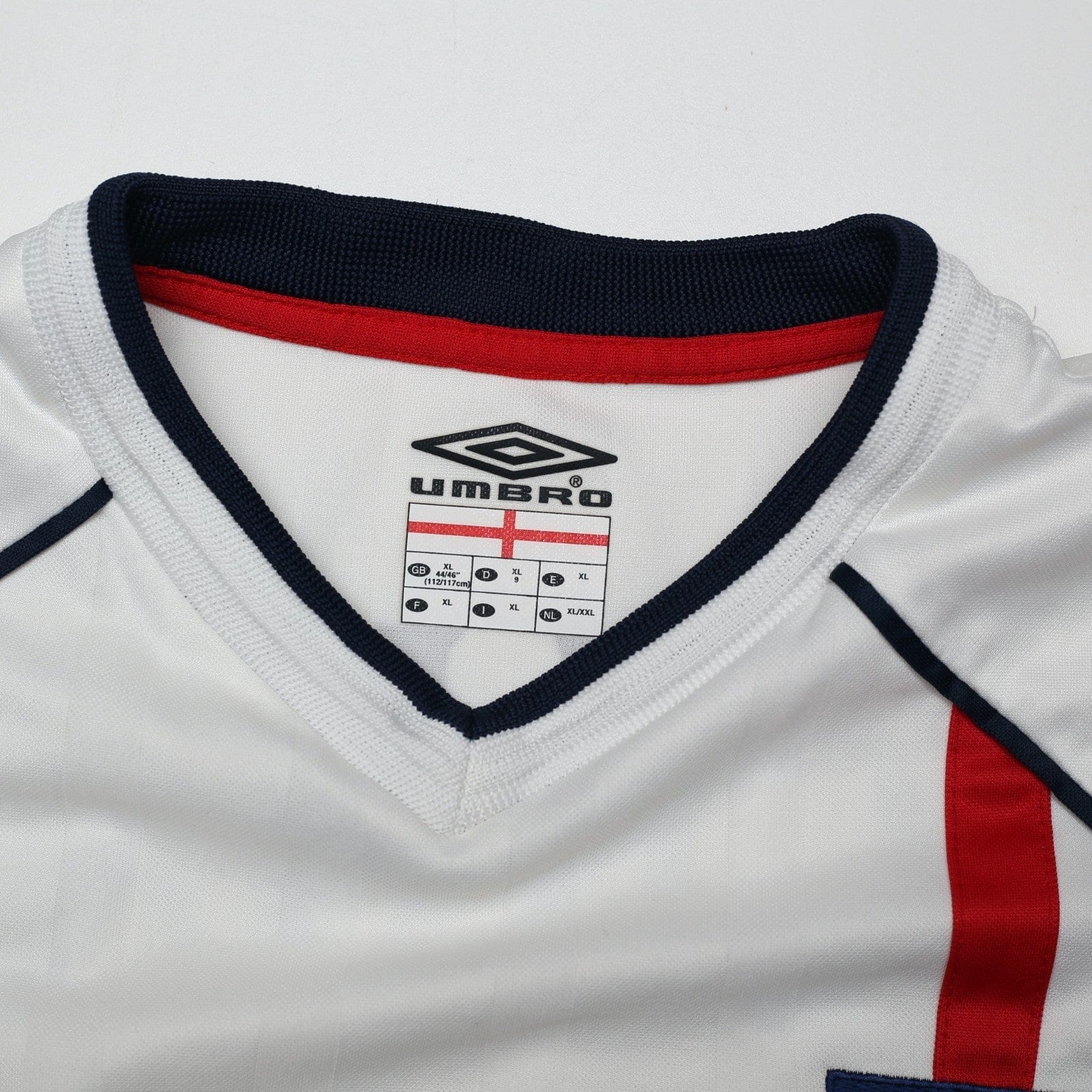 2001/03 Beckham #7 England Vintage Umbro Home Greece Football Shirt (XL)