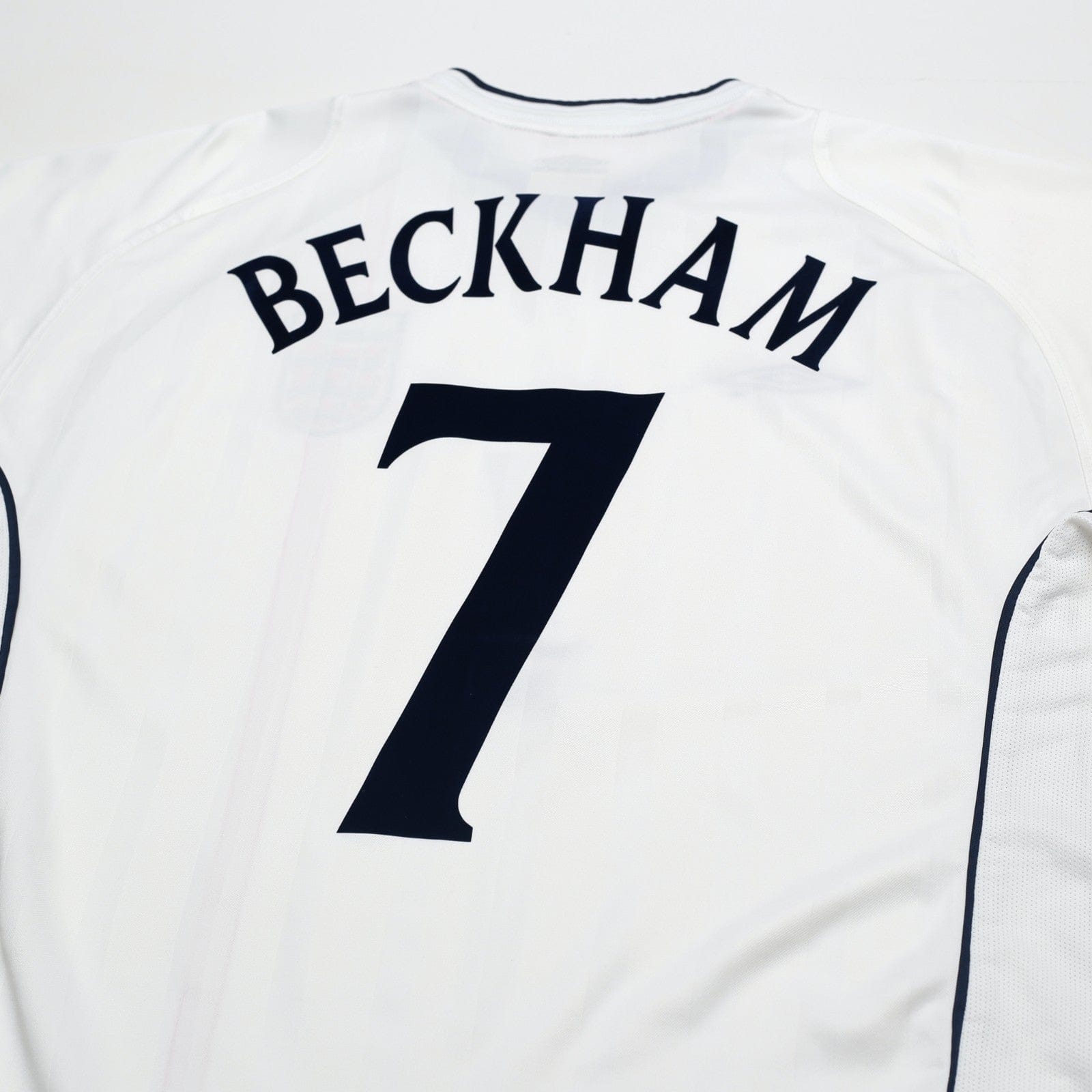2001/03 Beckham #7 England Vintage Umbro Home Greece Football Shirt (XL)