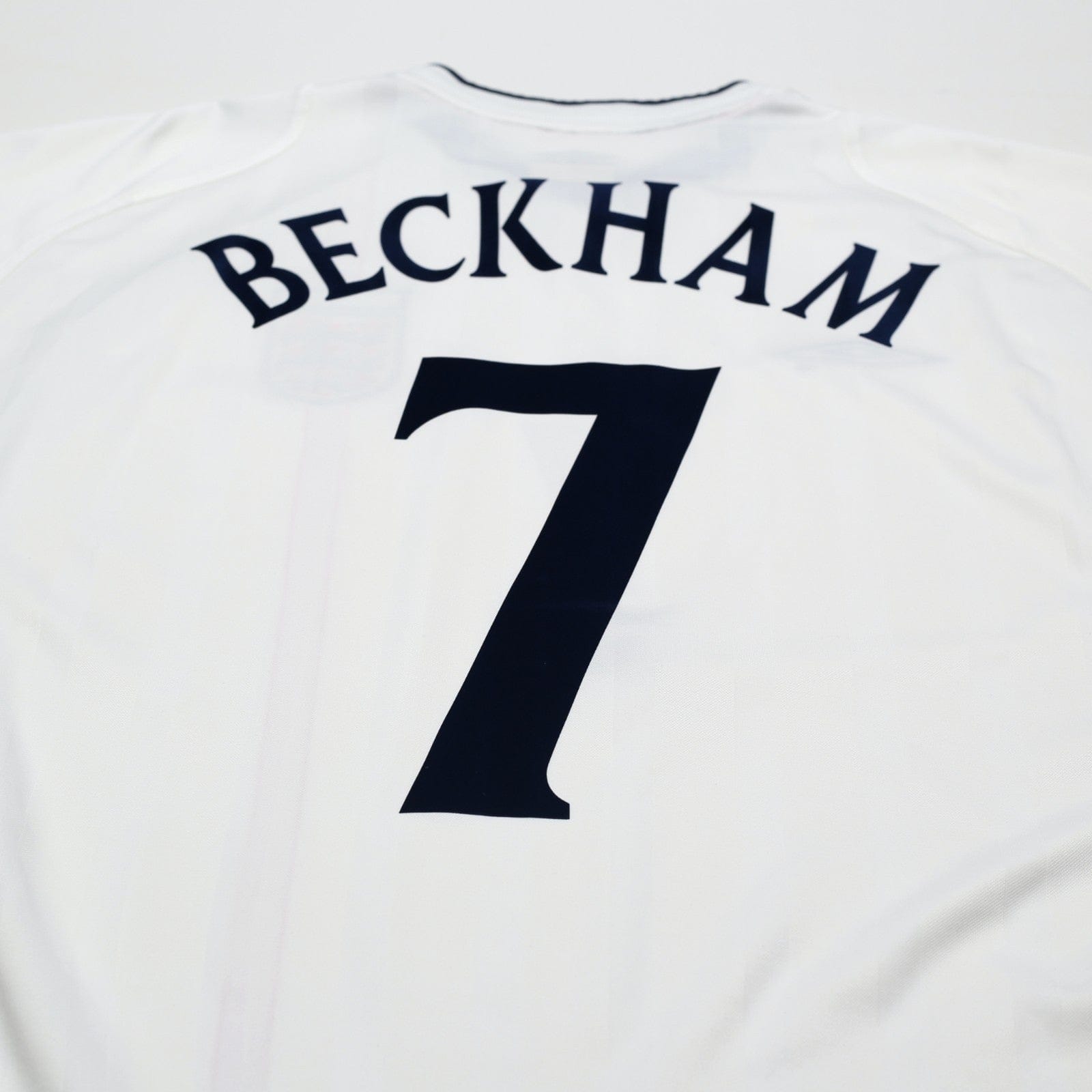 2001/03 Beckham #7 England Vintage Umbro Home Greece Football Shirt (XL)