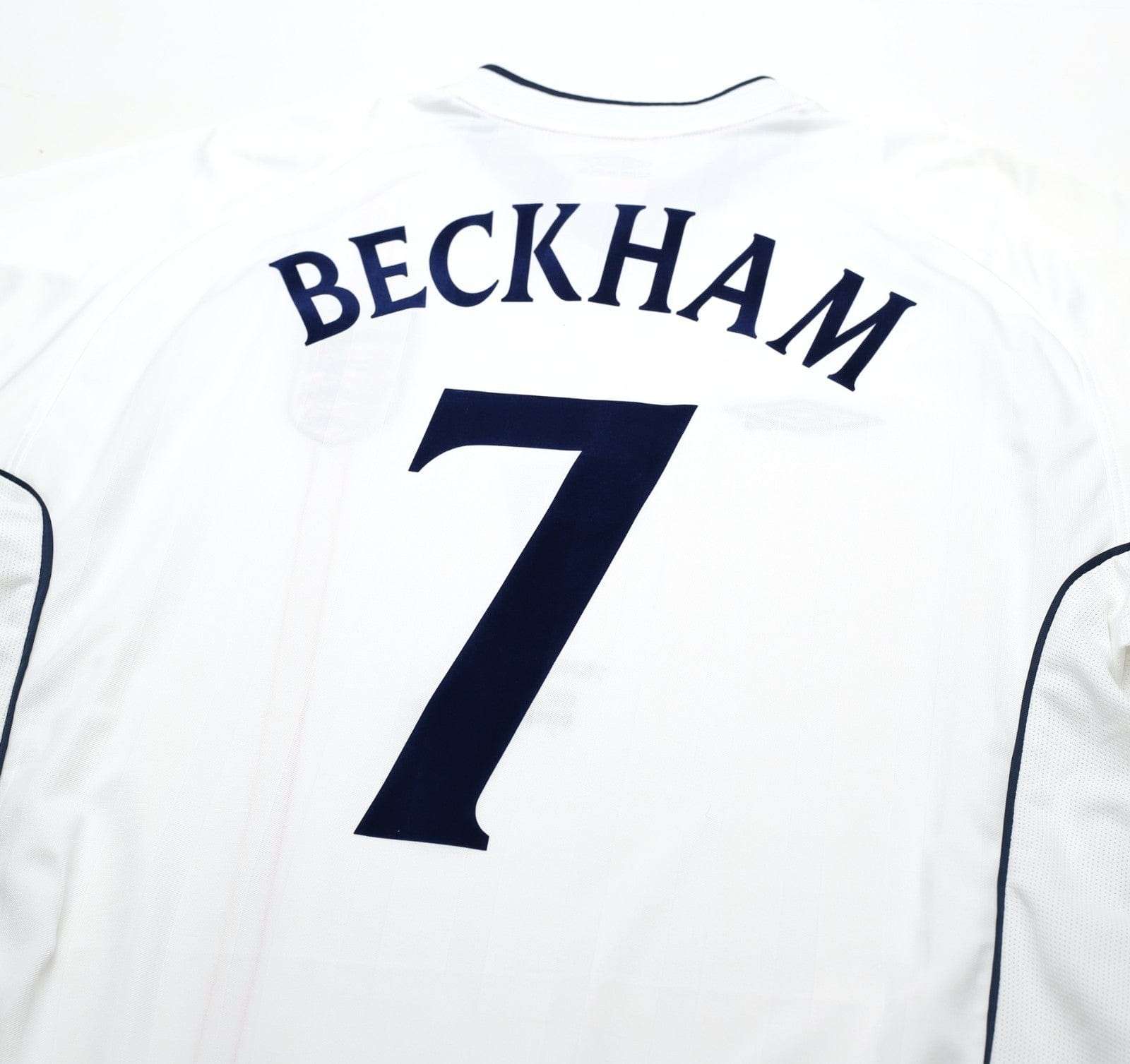 2001/03 BECKHAM #7 England Vintage Umbro Home Greece Football Shirt (XL) 2002
