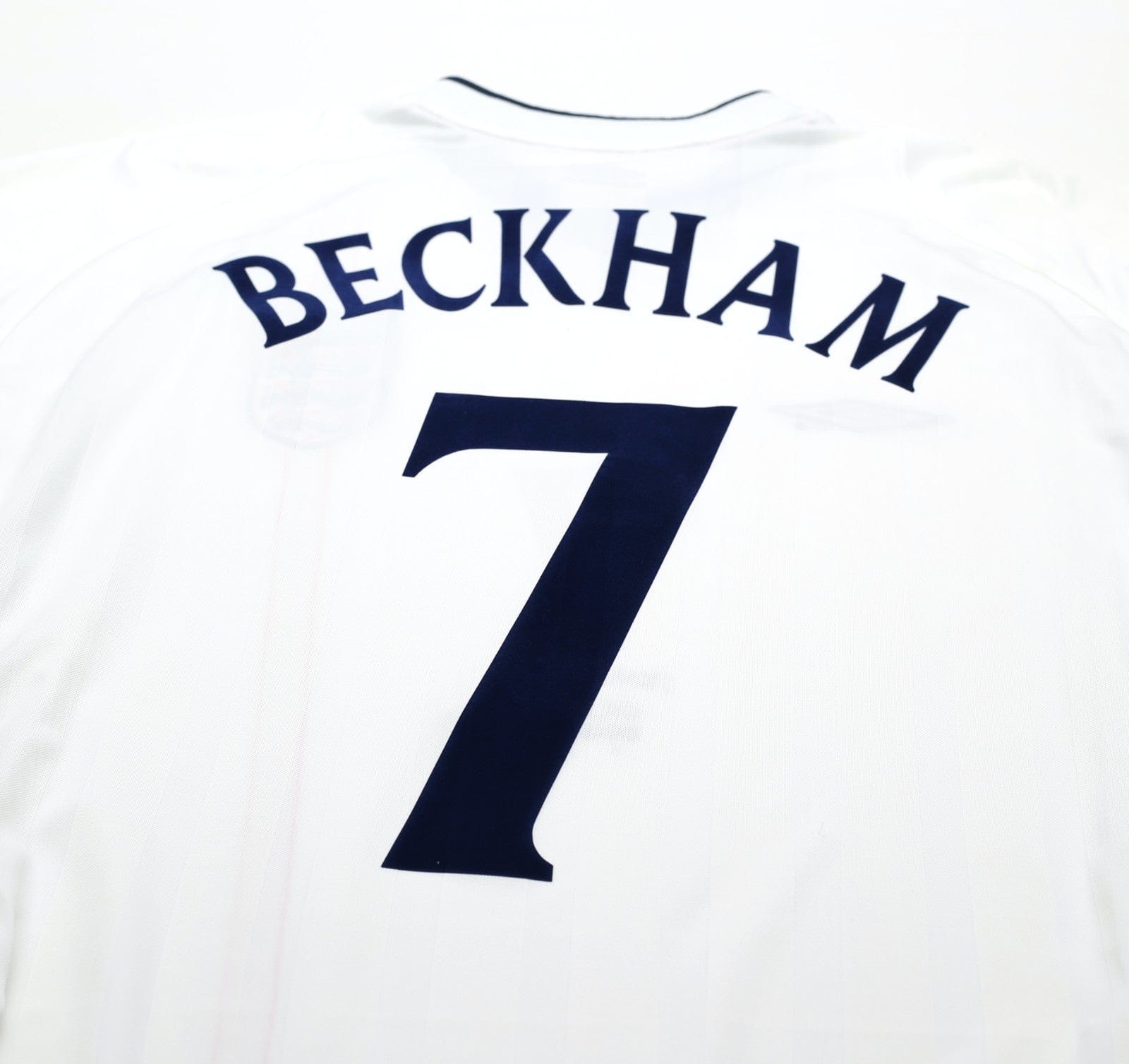 2001/03 BECKHAM #7 England Vintage Umbro Home Greece Football Shirt (XL) 2002