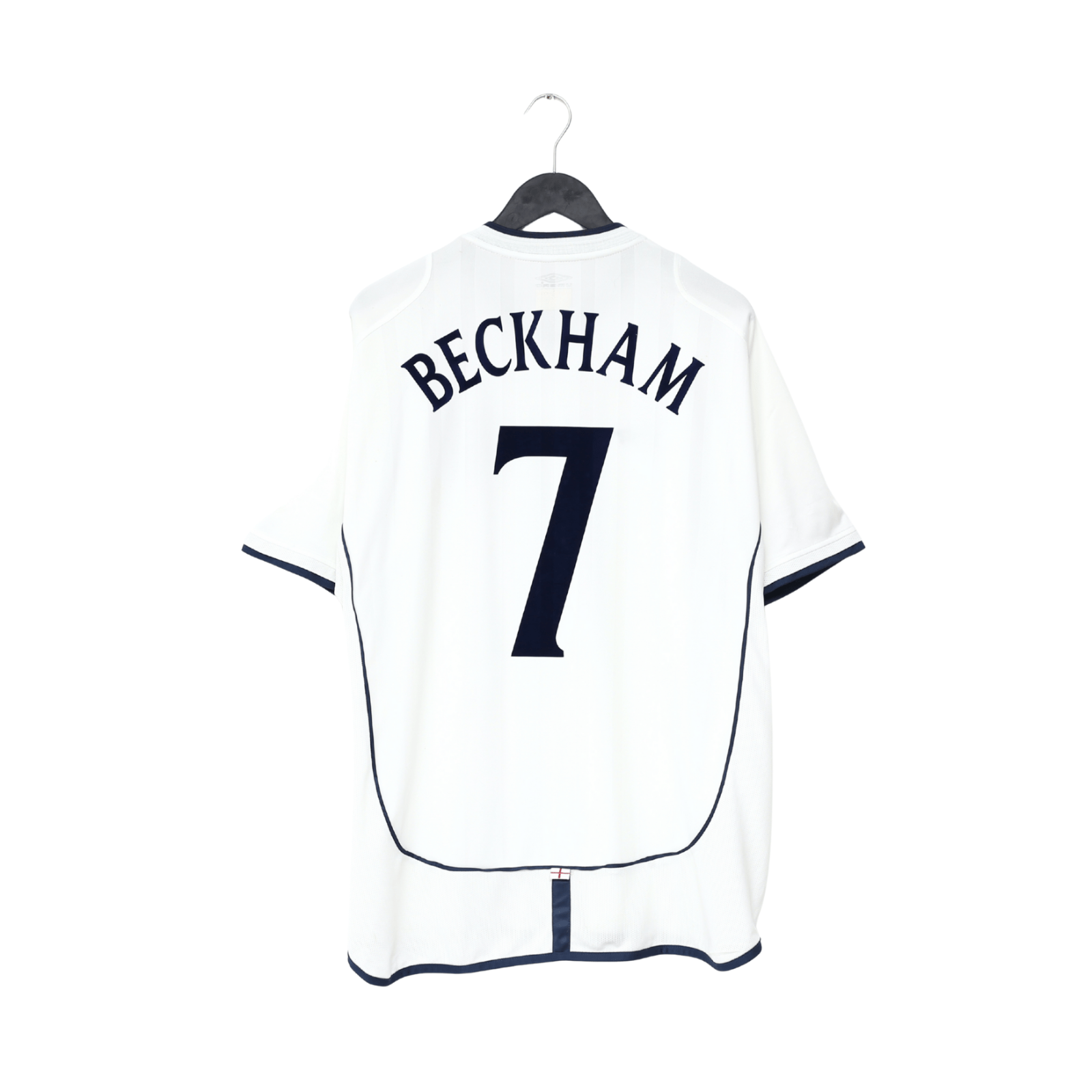 2001/03 BECKHAM #7 England Vintage Umbro Home Greece Football Shirt (XL) WC 2002