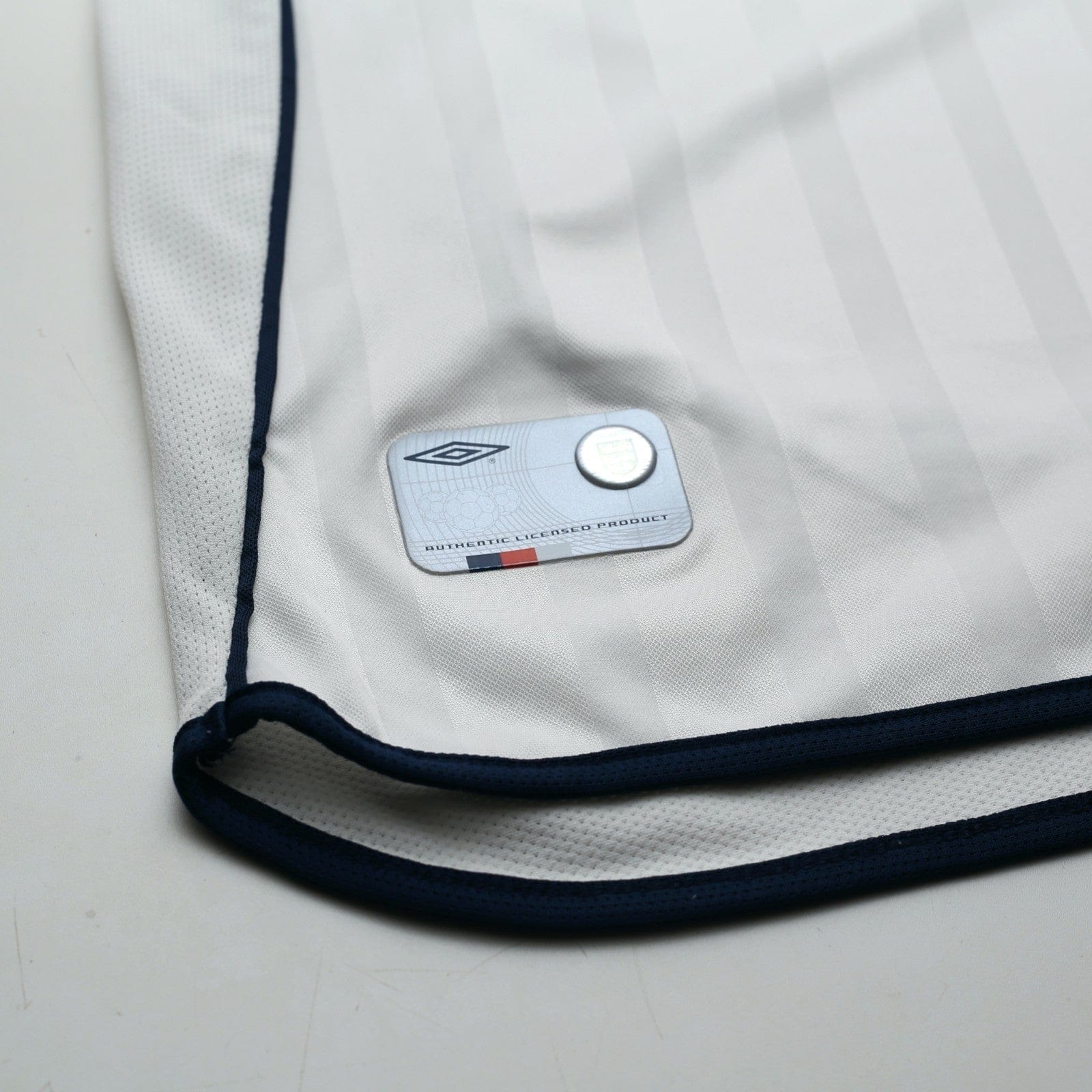 2001/03 Beckham #7 England Vintage Umbro L/S Home Greece Football Shirt (L)