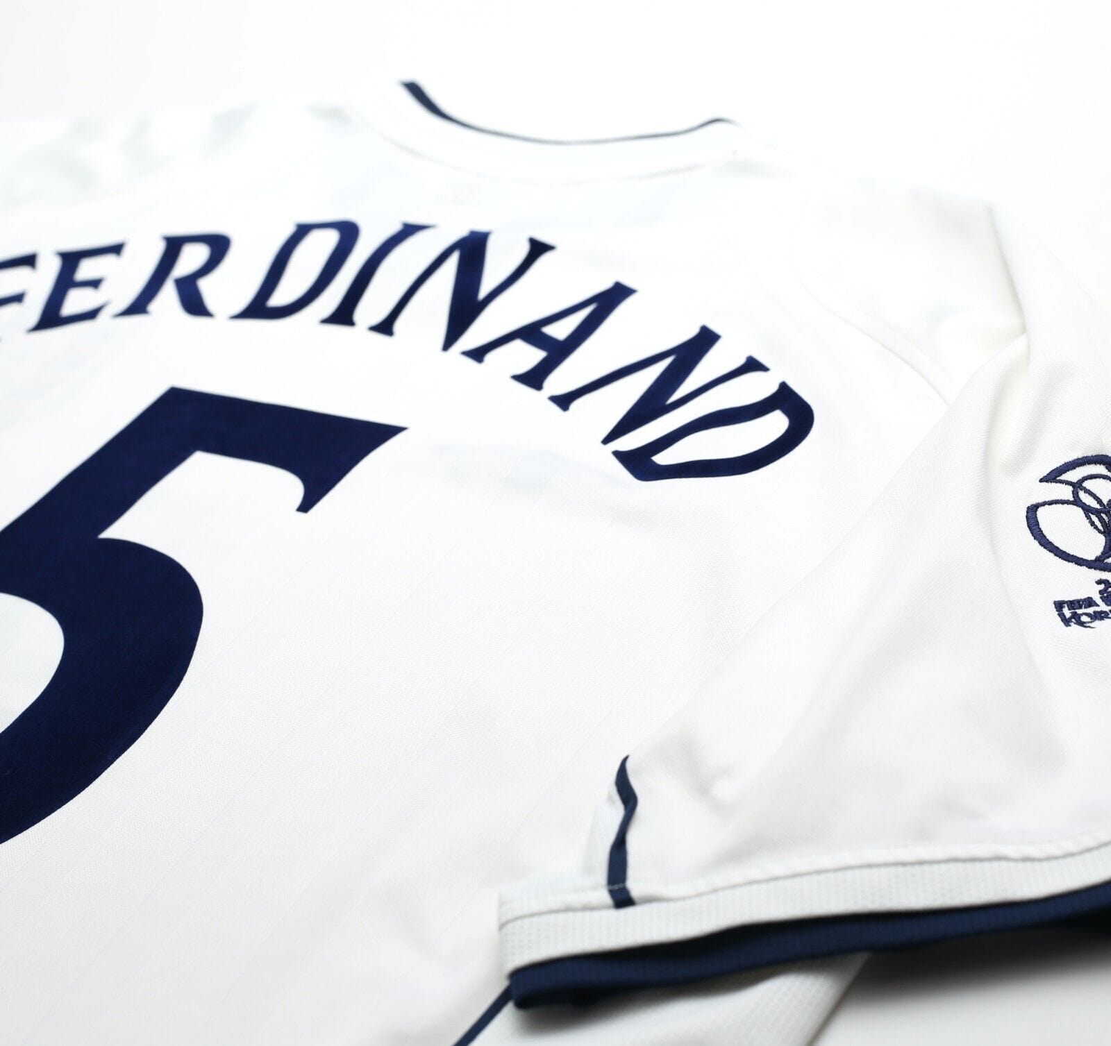 2001/03 FERDINAND #5 England Vintage Umbro Home Football Shirt (XL) 2002 BRAZIL