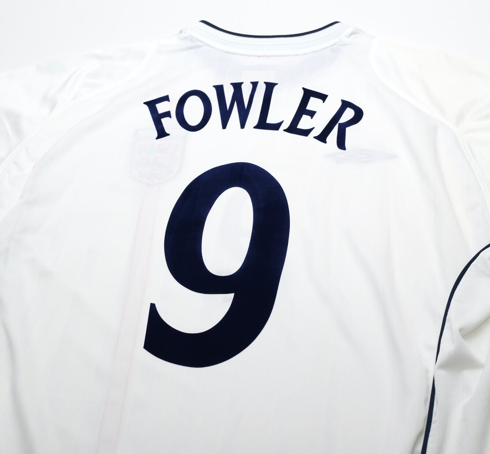 2001/03 FOWLER #9 England Vintage Umbro Home Denmark Football Shirt (XL) WC 2002