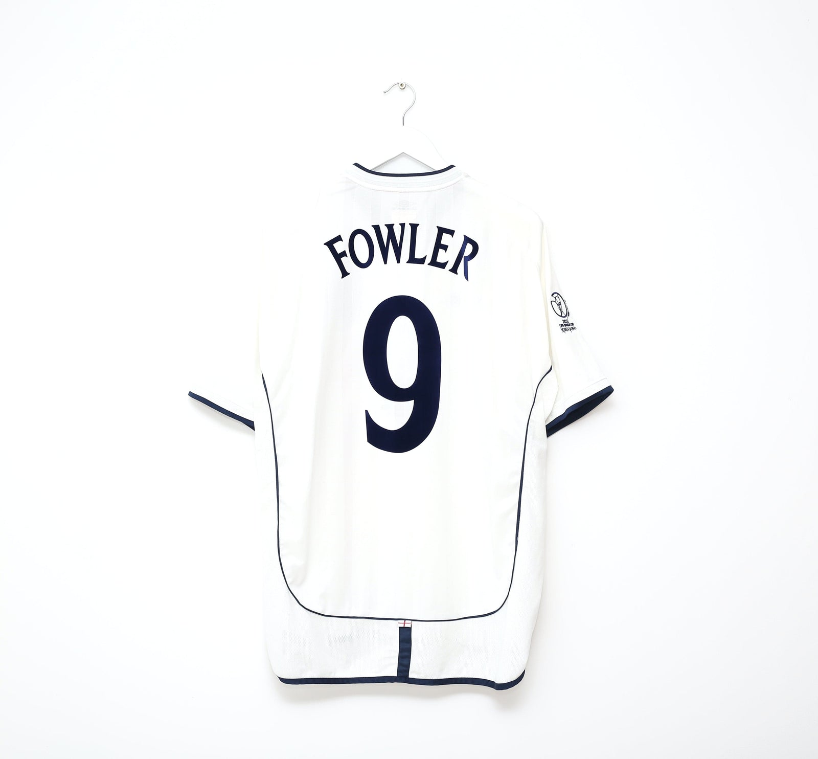 2001/03 FOWLER #9 England Vintage Umbro Home Denmark Football Shirt (XL) WC 2002