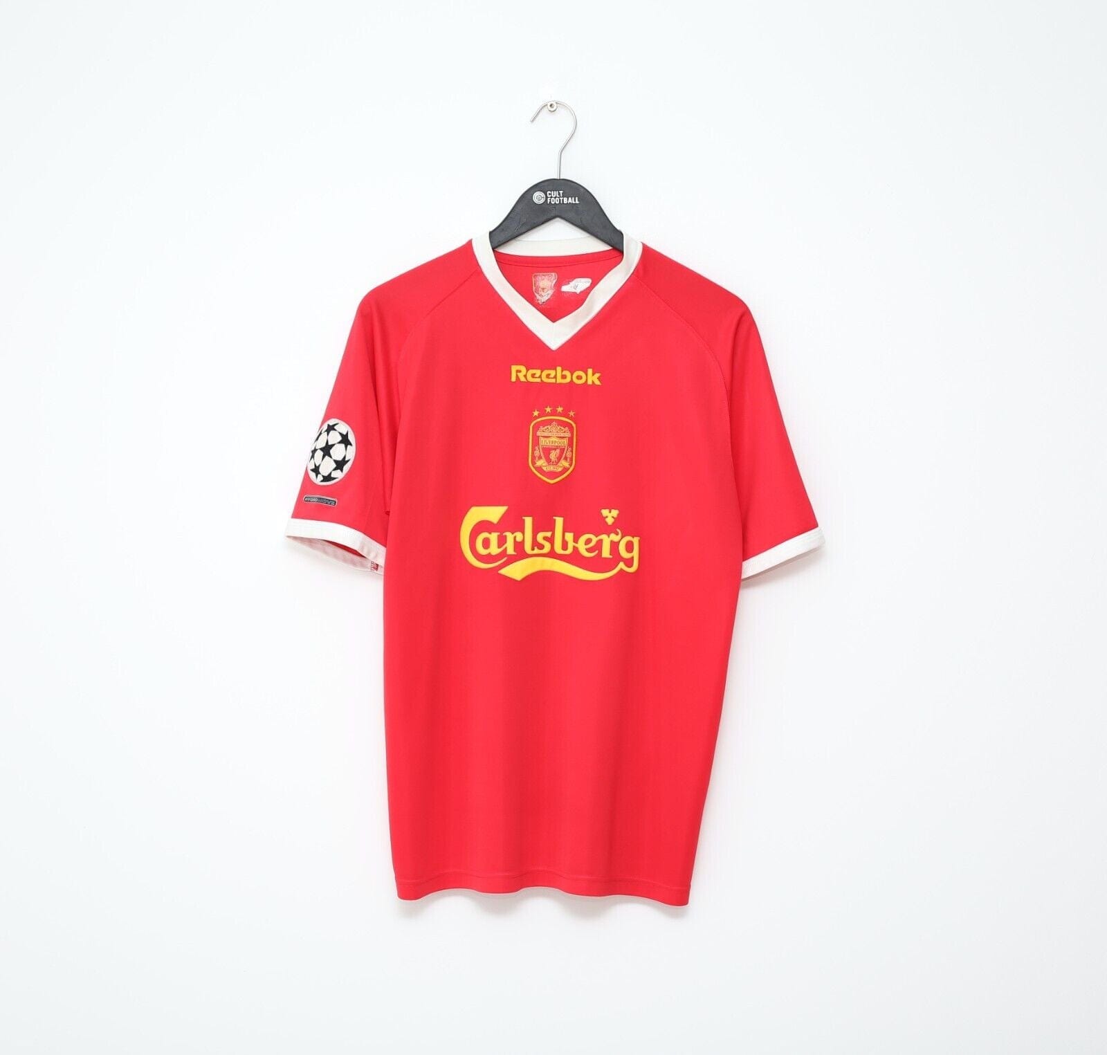 2001/03 GERRARD #17 Liverpool Vintage Reebok CL Home Football Shirt Jersey (M)