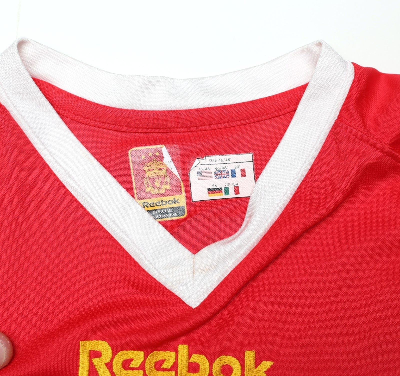 2001/03 GERRARD #17 Liverpool Vintage Reebok European Home Football Shirt (XL)