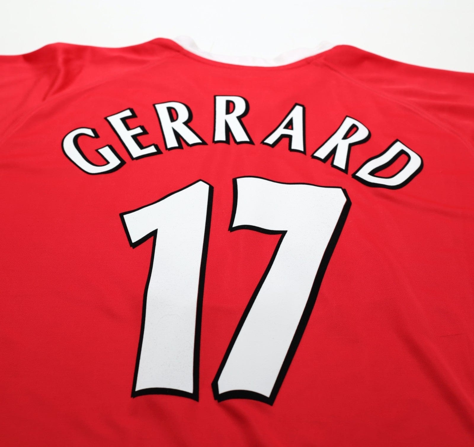 2001/03 GERRARD #17 Liverpool Vintage Reebok European Home Football Shirt (XL)