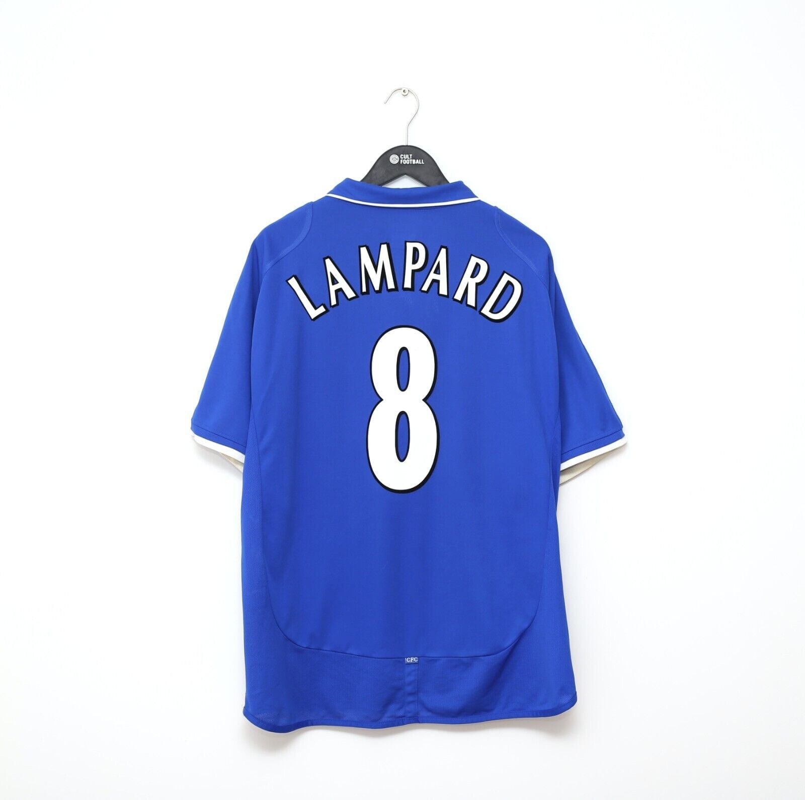 2001/03 LAMPARD #8 Chelsea Vintage Umbro UEFA CUP Home Football Shirt (XL)