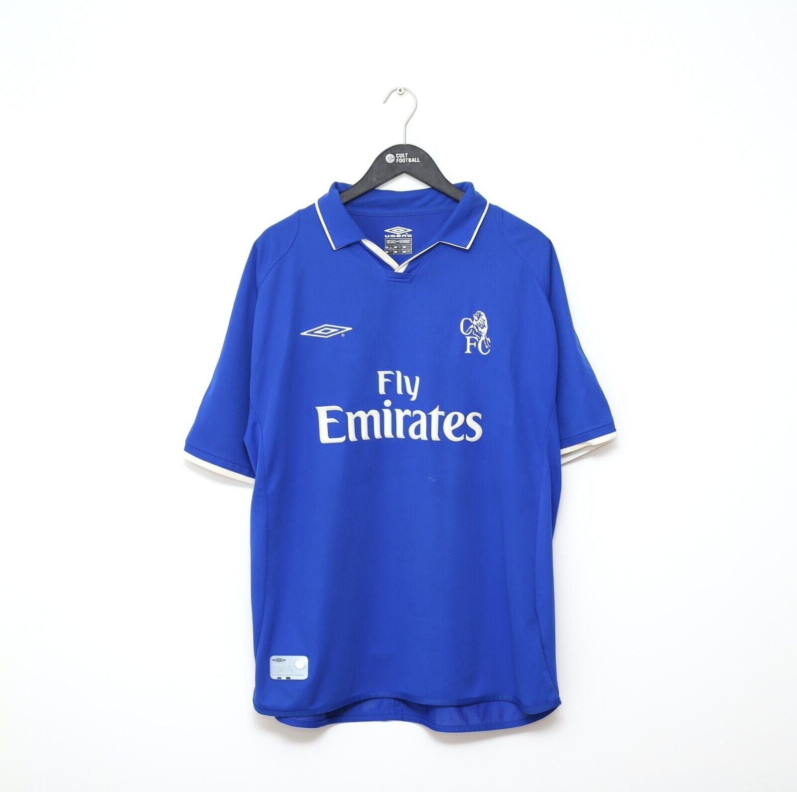 2001/03 LAMPARD #8 Chelsea Vintage Umbro UEFA CUP Home Football Shirt (XL)