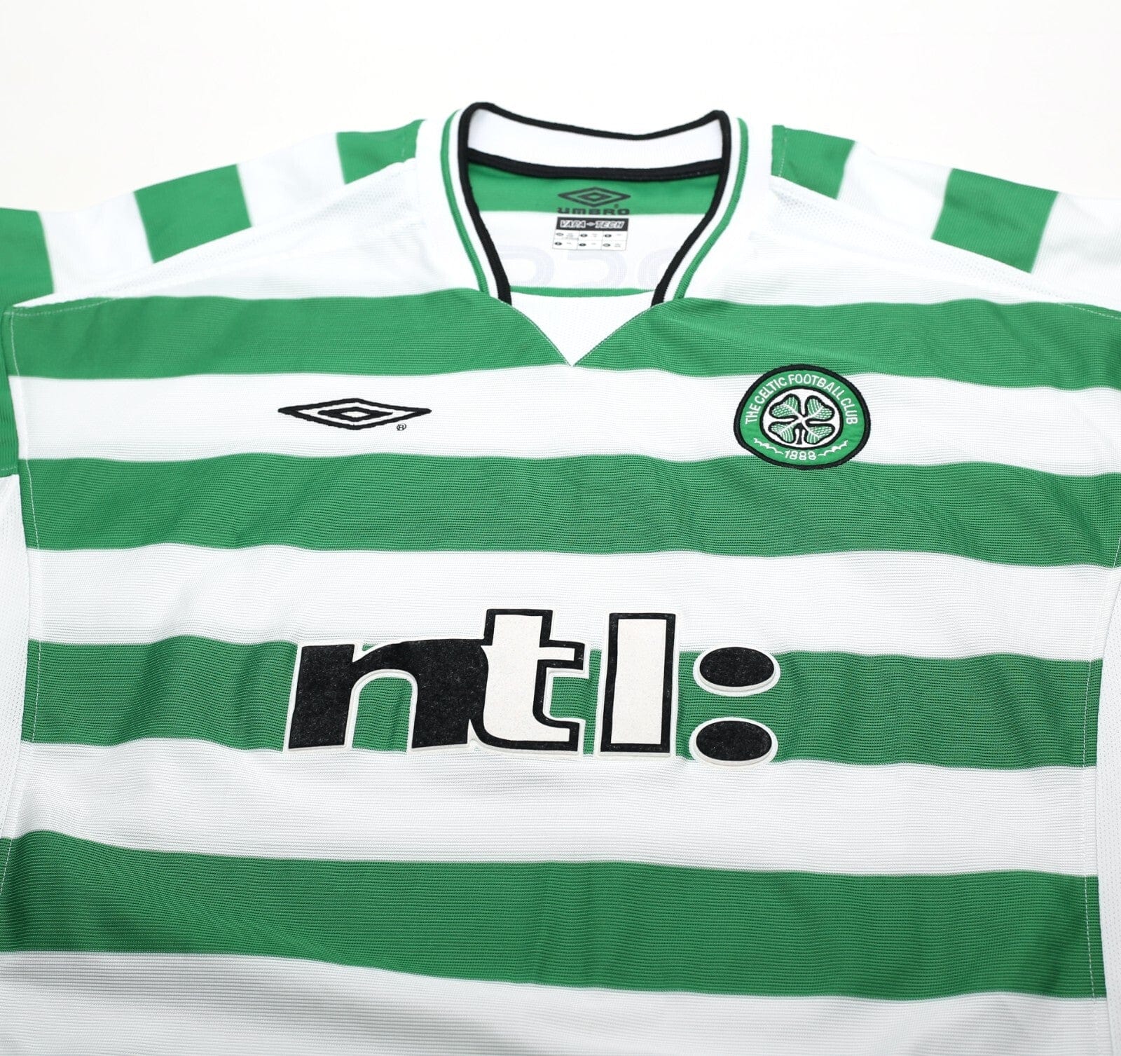 2001/03 LARSSON #7 Celtic Umbro European Home Football Shirt (XXL)
